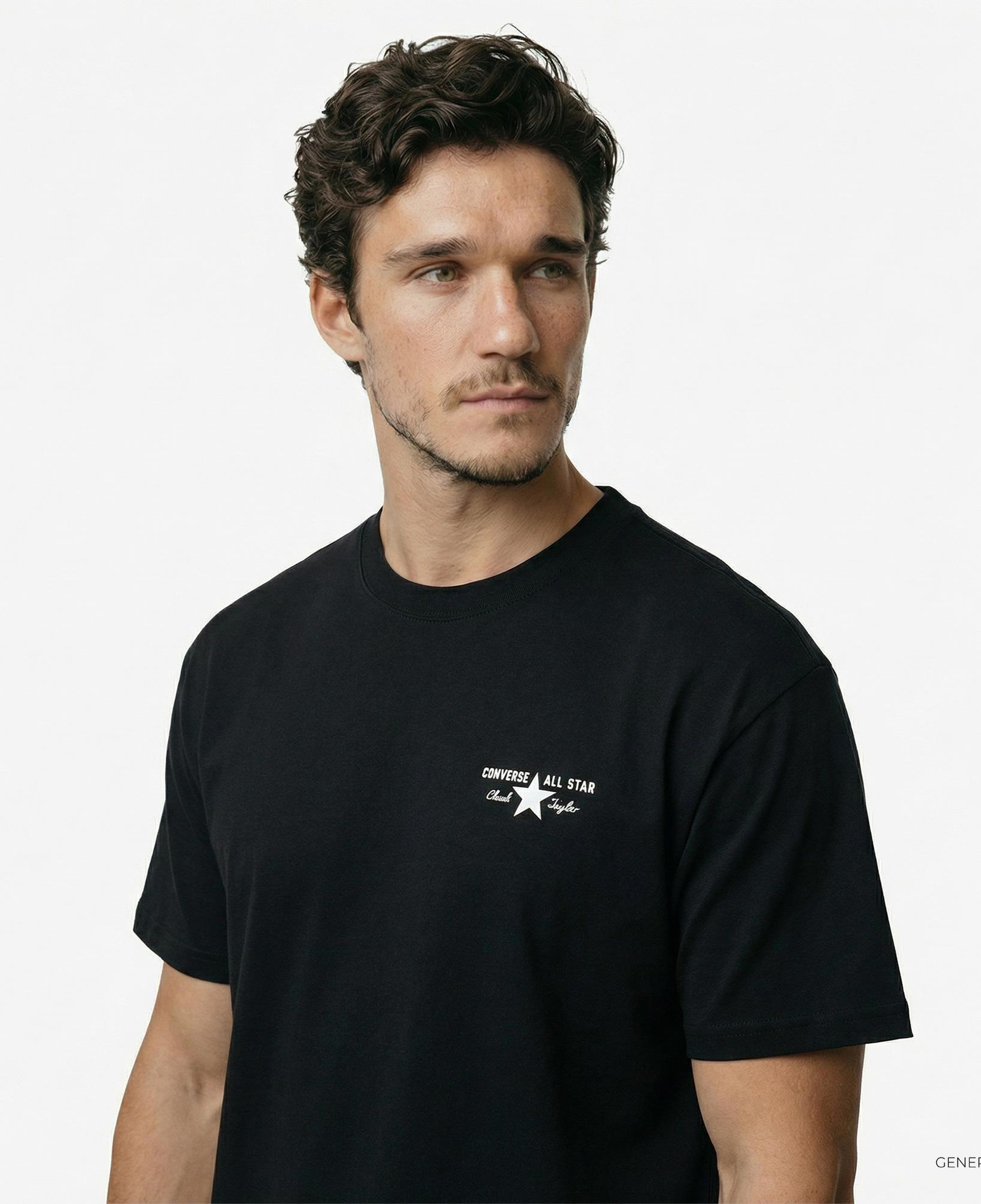 Converse Erkek Grafik Baskılı Siyah T-Shirt