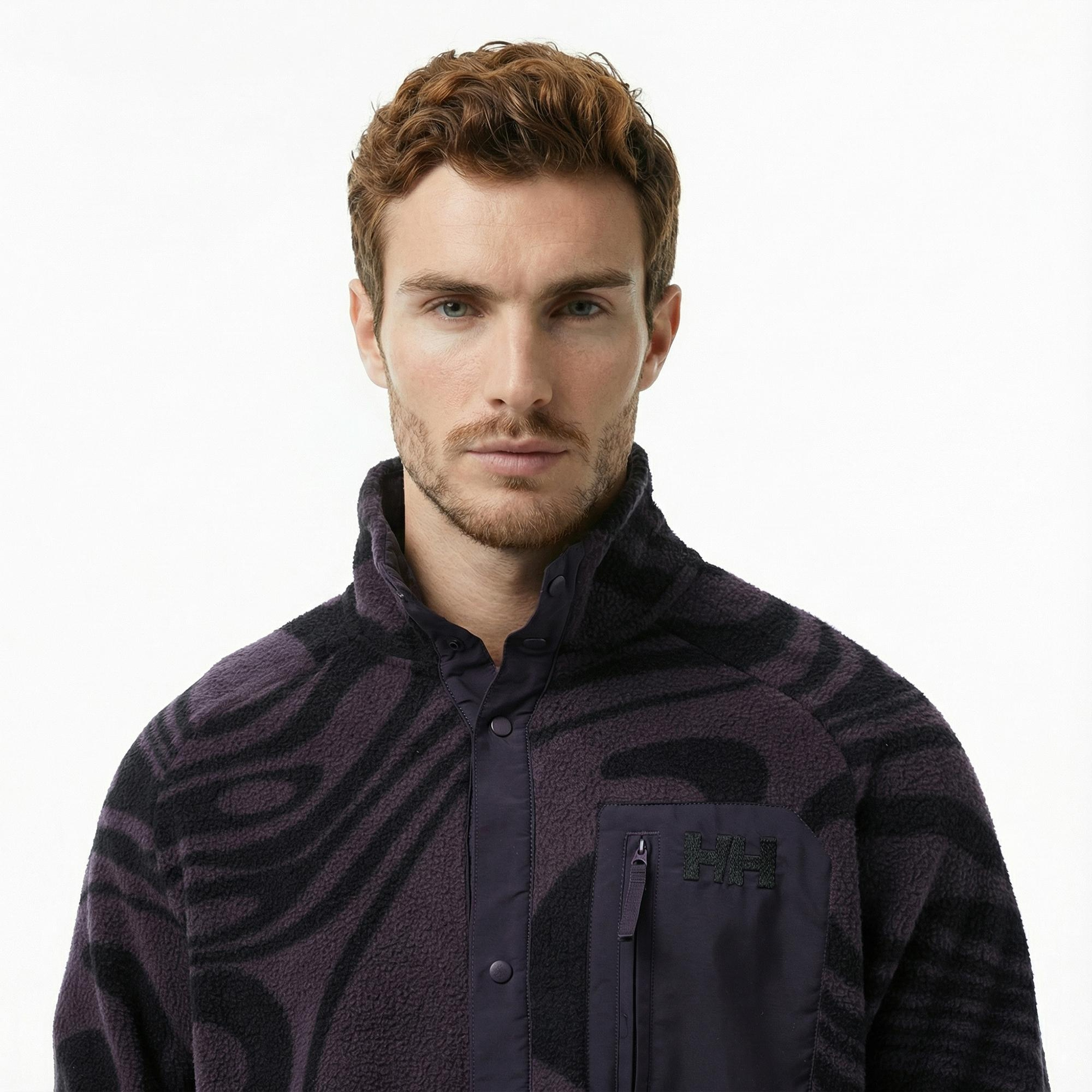 Helly Hansen Panorama Printed Pile Snap Erkek Siyah Ceket