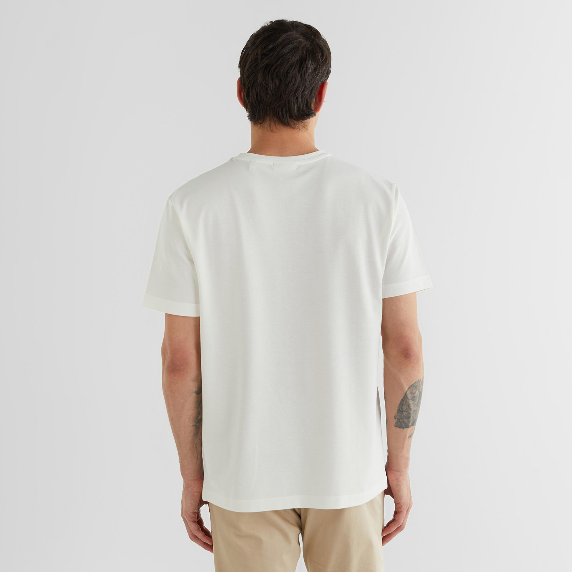 GANT Erkek Krem Regular Fit Bisiklet Yaka T-shirt