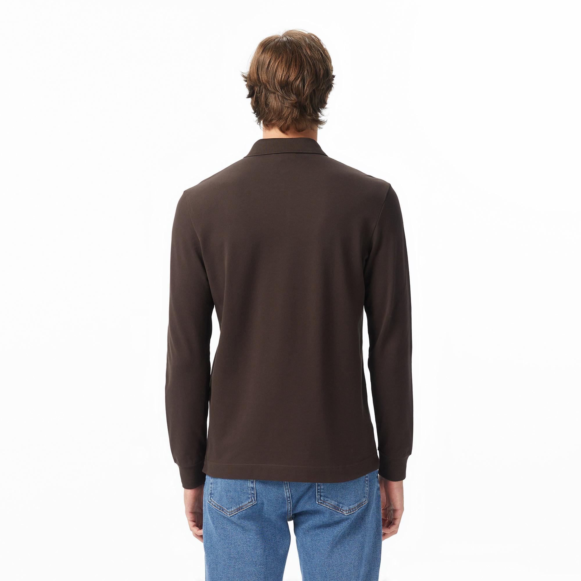 Lacoste Paris Erkek Regular Fit Uzun Kollu Kahverengi Polo