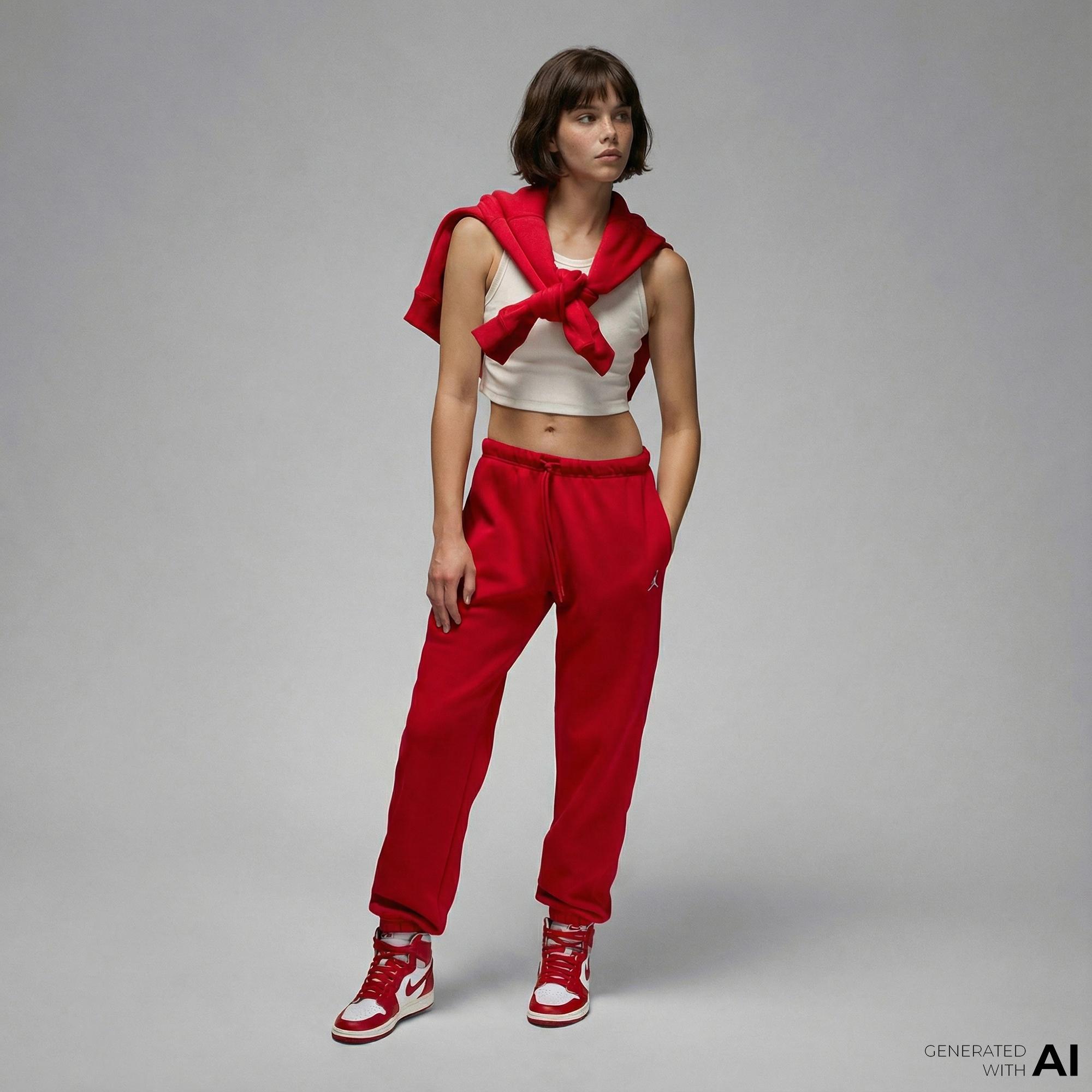 Jordan Brooklyn Fleece Kadın Kırmızı Eşofman Altı