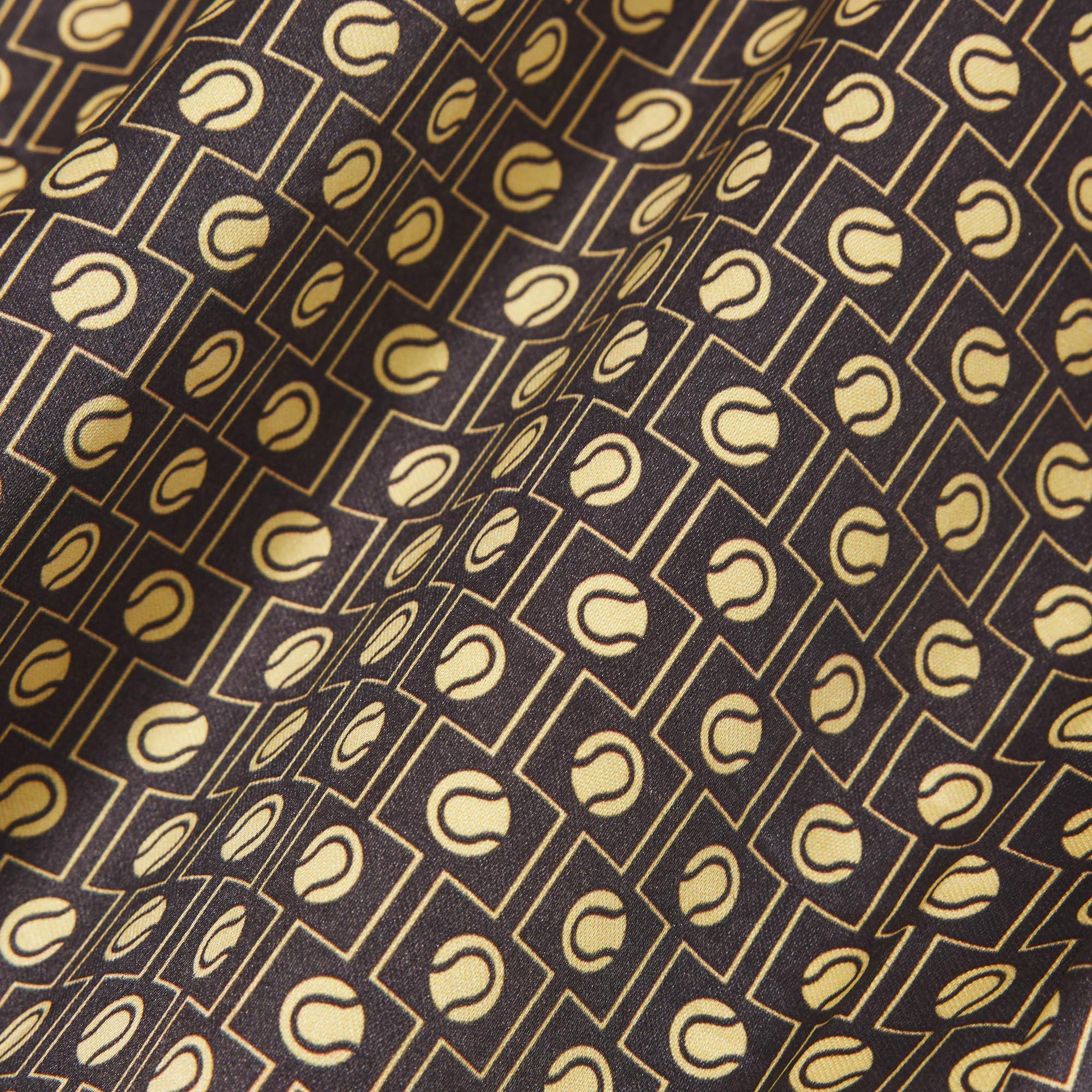 Lacoste Kadın Oversize Fit Desenli Kahverengi Gömlek