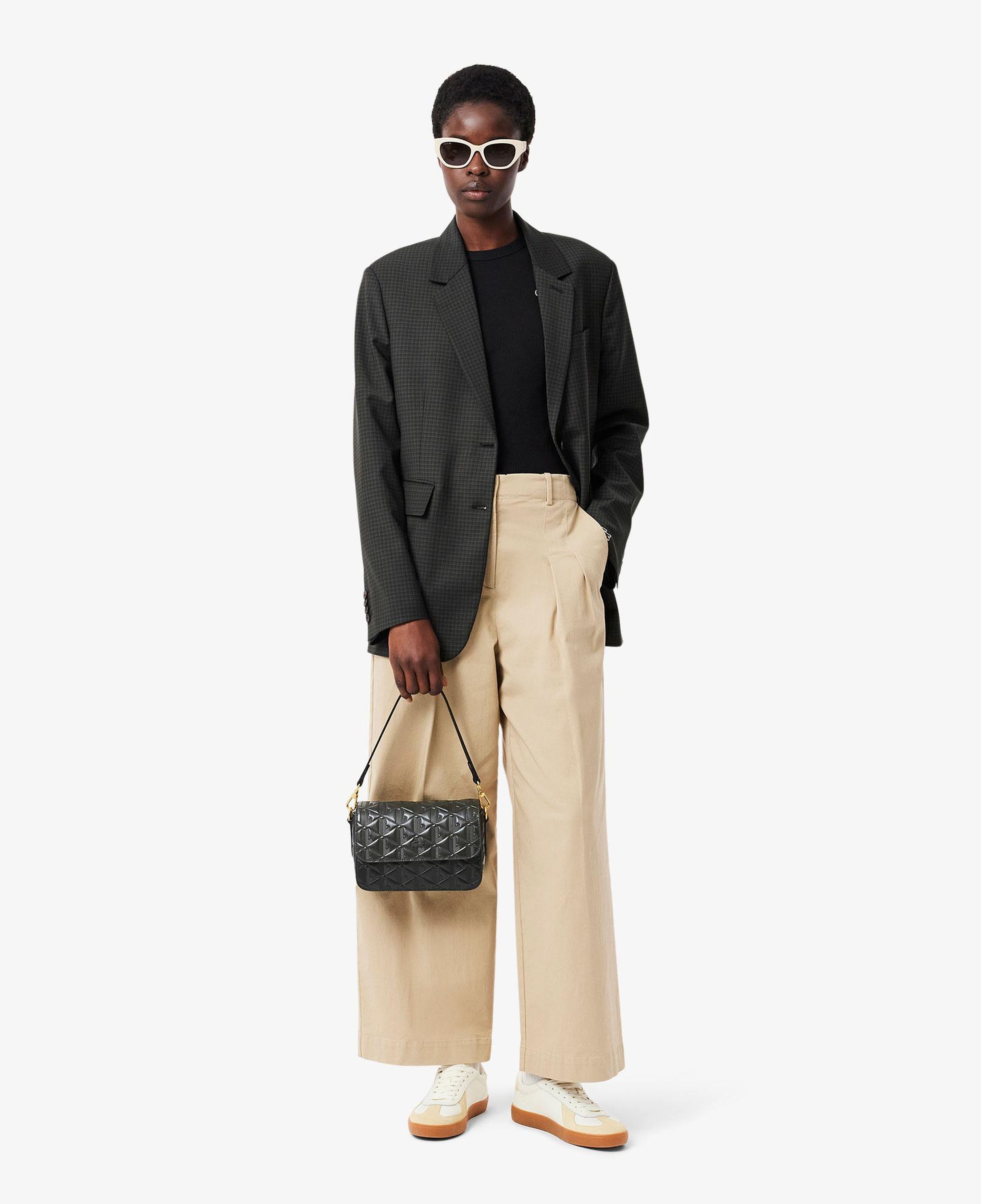 Lacoste Maheki Kadın Monogram Deri Siyah Omuz Çantası