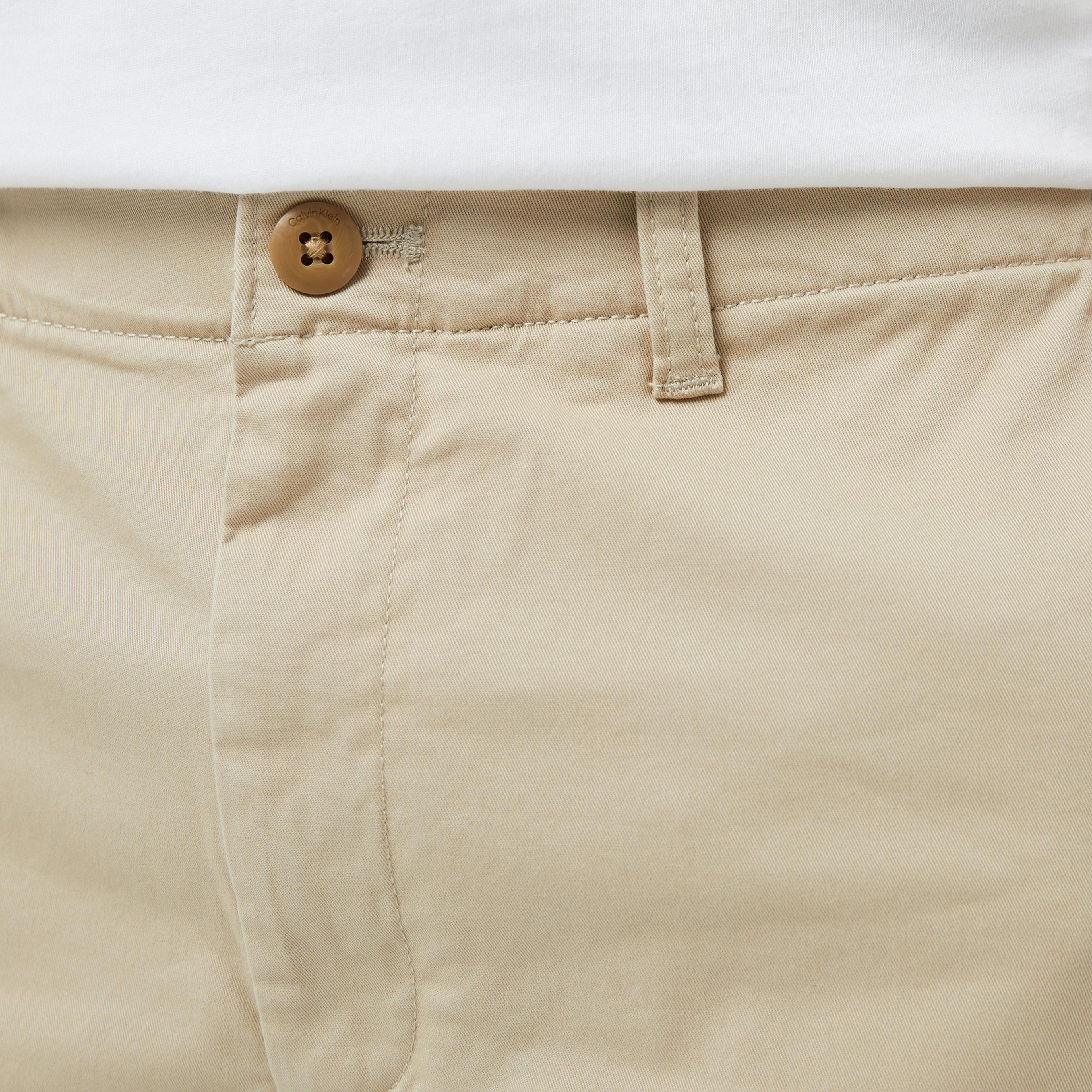 Calvin Klein Straight Comfort Cotton Chino Erkek Kahverengi Şort
