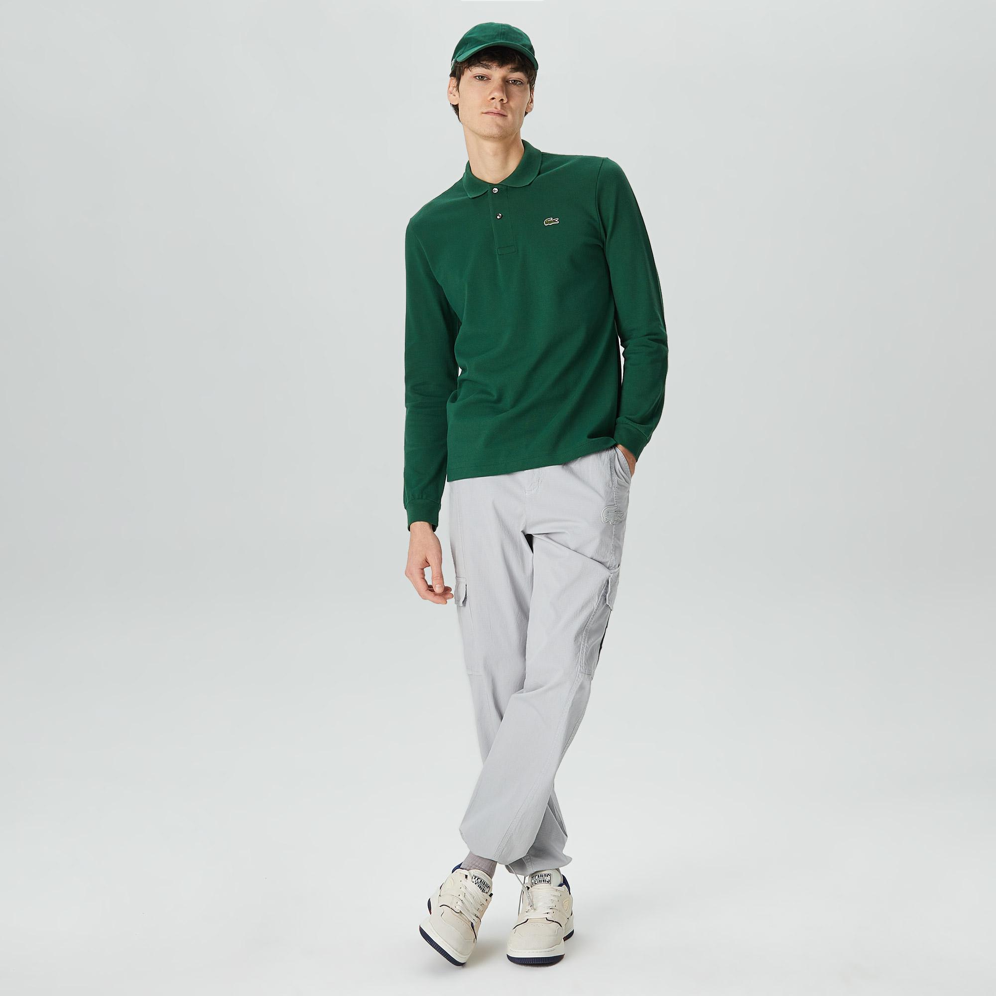 Lacoste Erkek Classic Fit Uzun Kollu Yeşil Polo