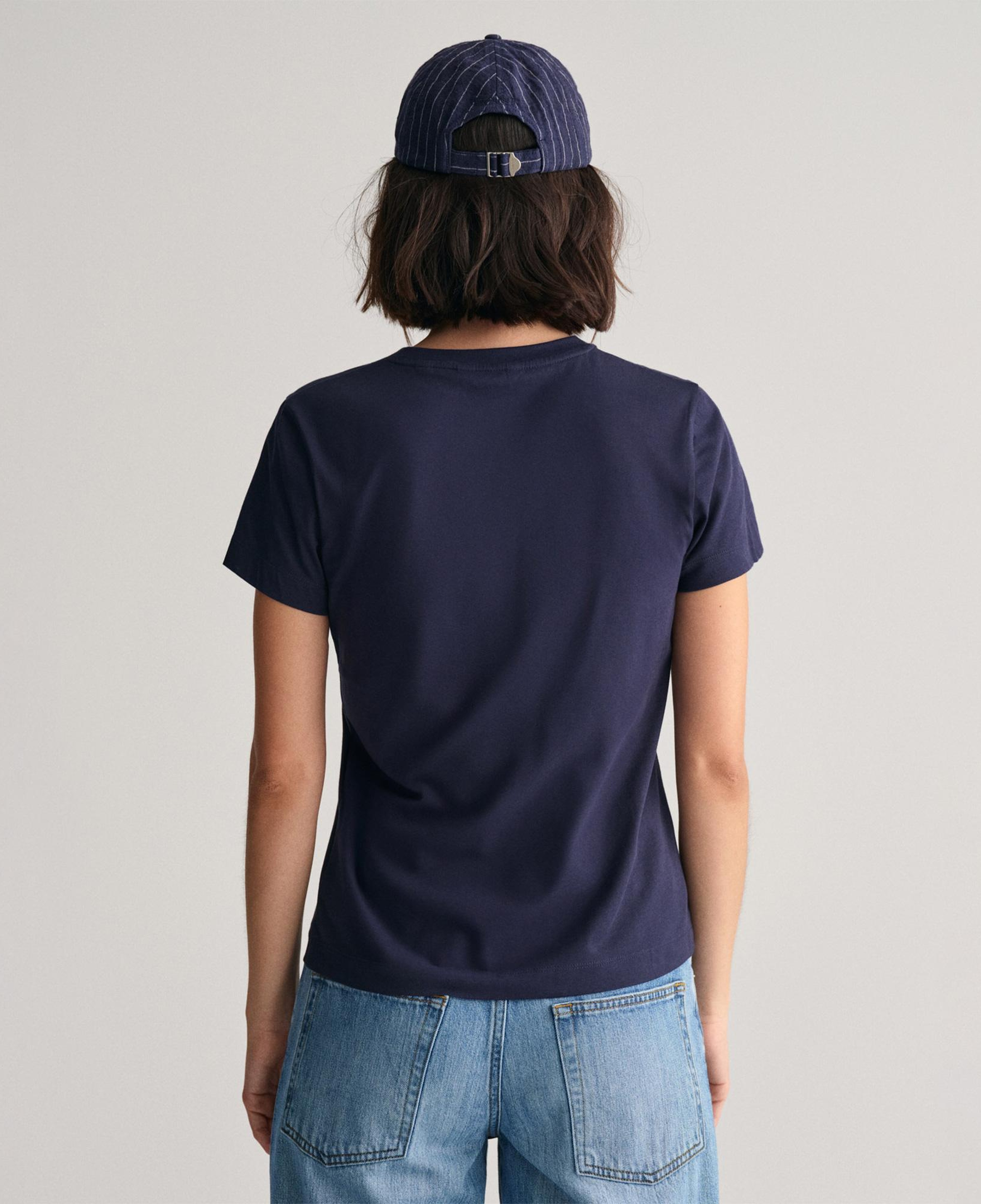 Gant Kadın Lacivert Regular Fit Bisiklet Yaka T-Shirt