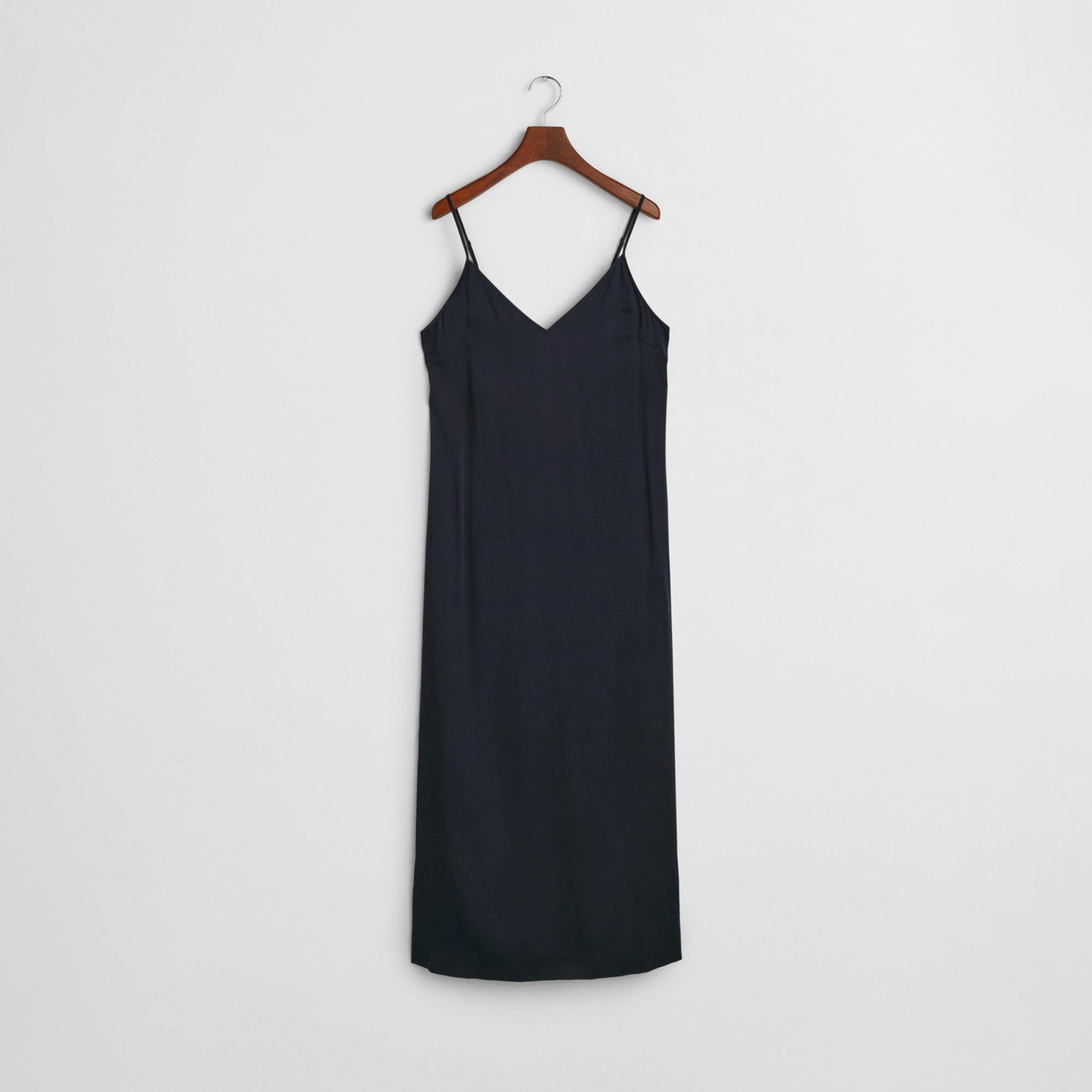 GANT Kadın Lacivert Regular Fit V Yaka Elbise