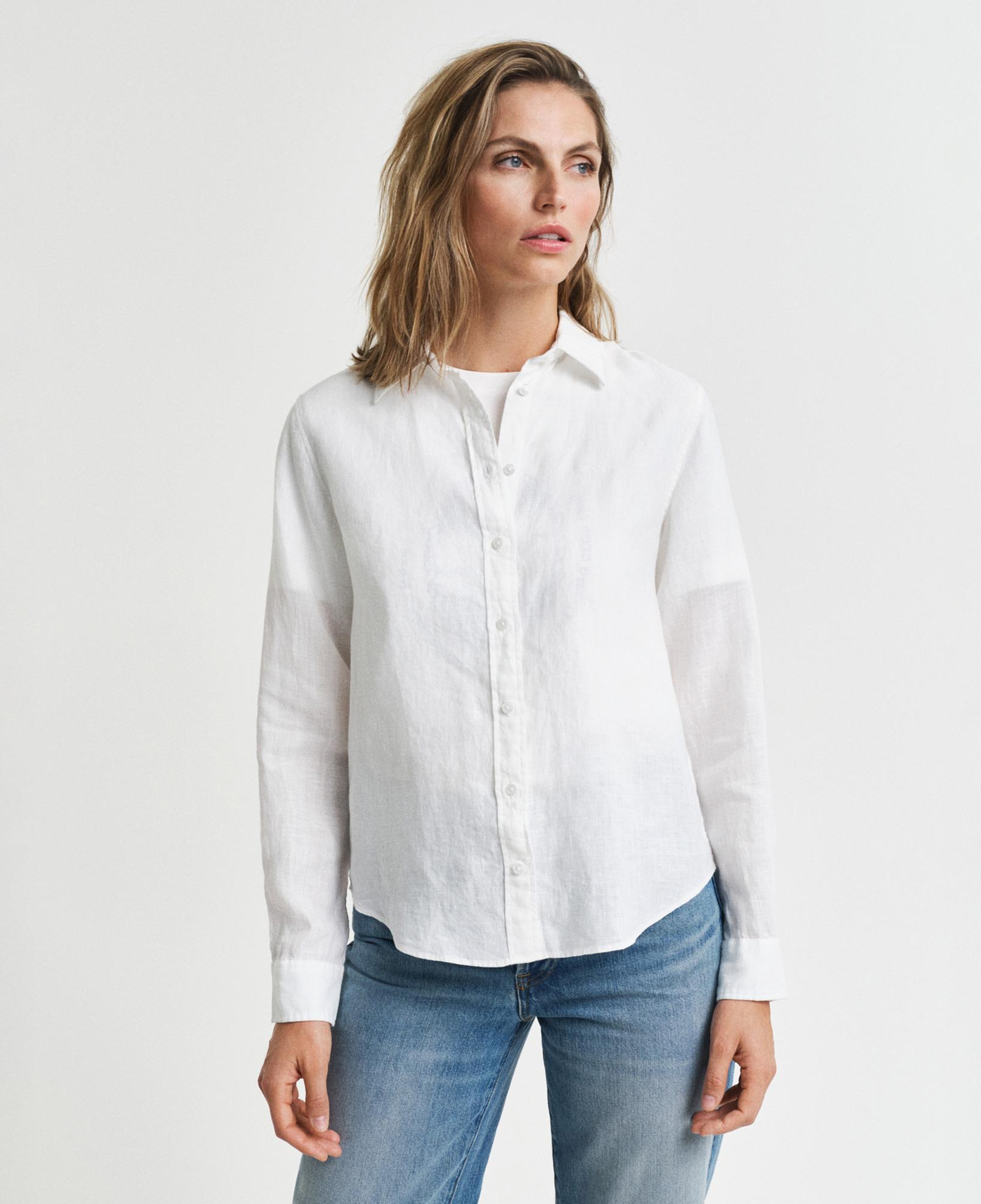 GANT Kadın Beyaz Regular Fit Klasik Yaka Gömlek