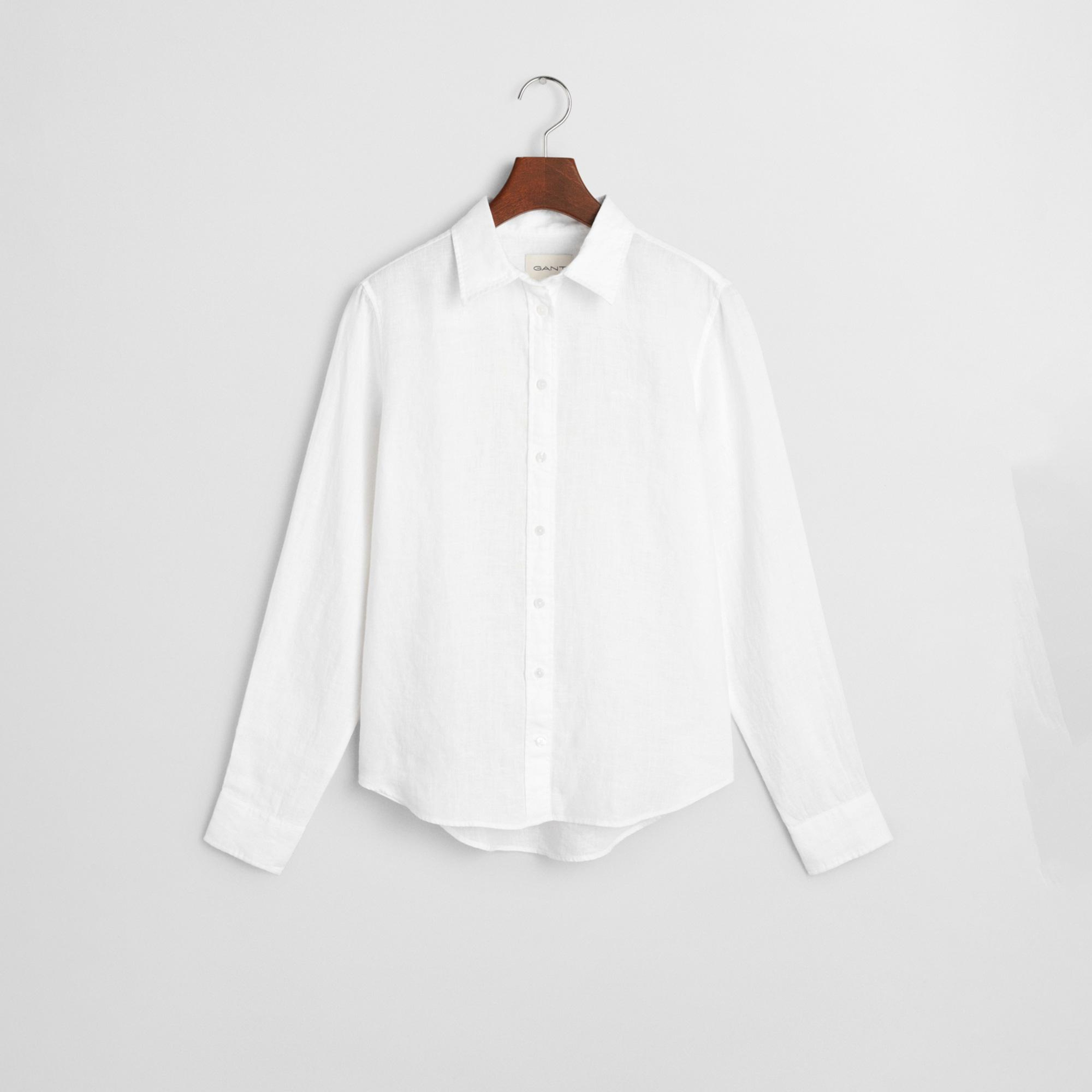 GANT Kadın Beyaz Regular Fit Klasik Yaka Gömlek