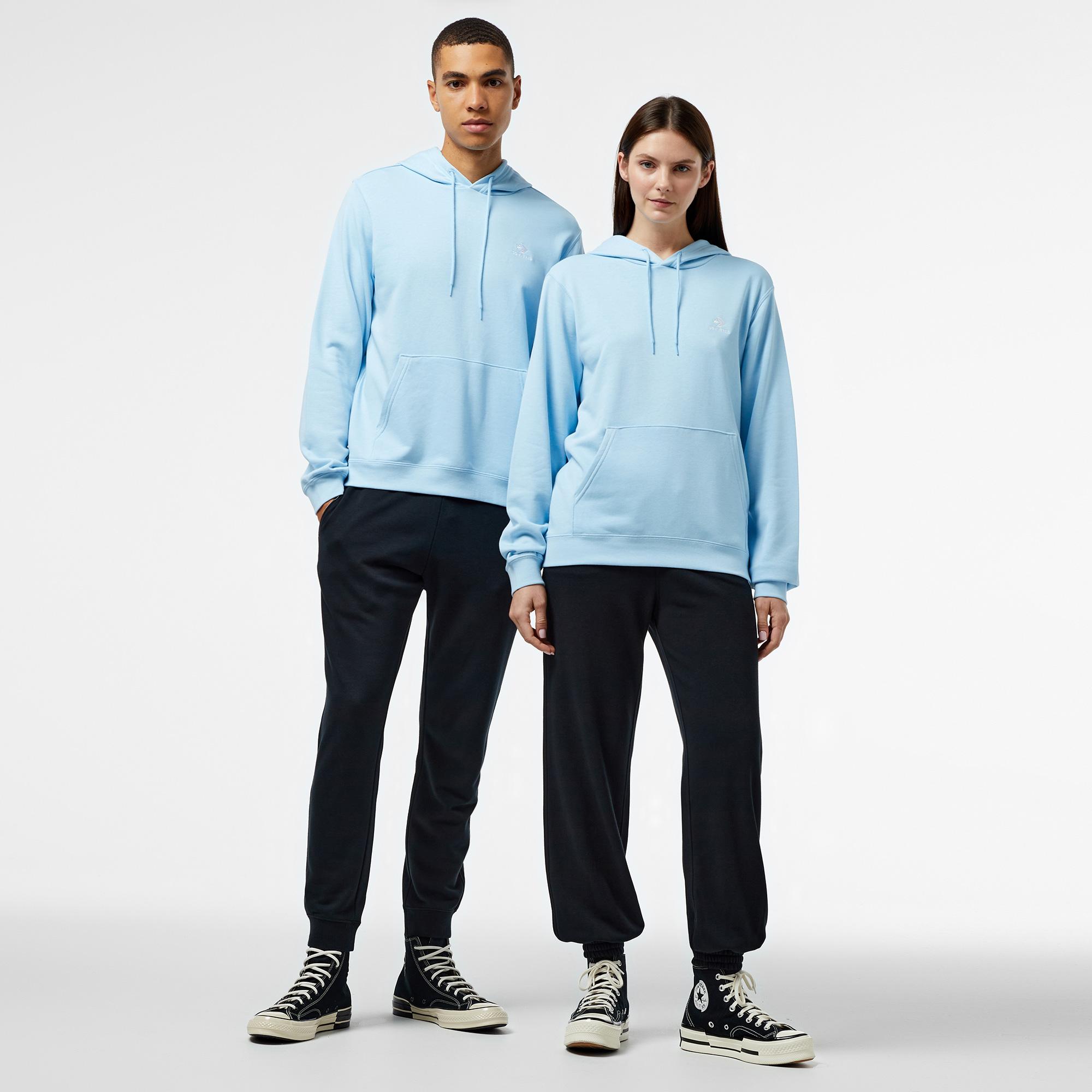 Converse Go-To Unisex Kapüşonlu Mavi Hoodie