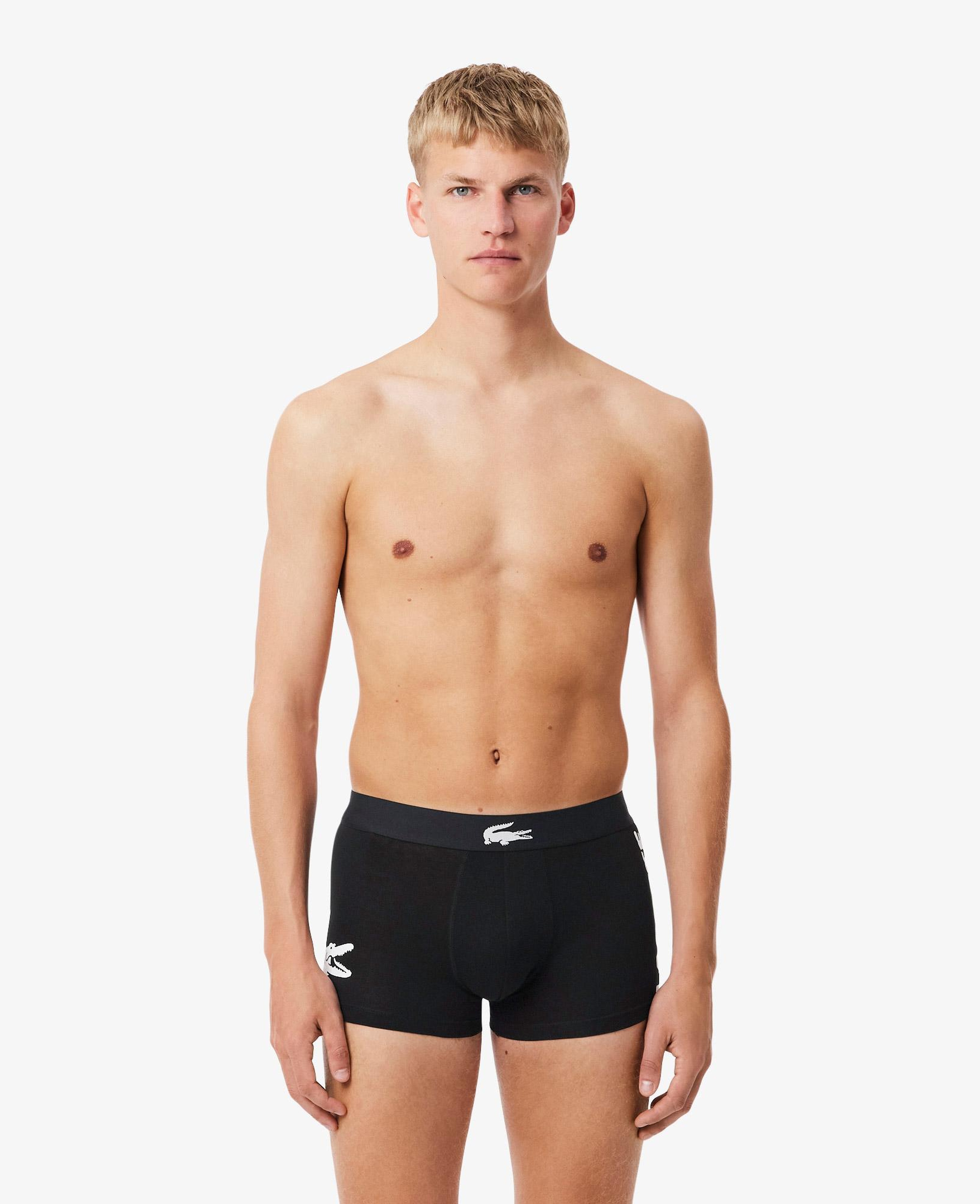 Lacoste Erkek Baskılı 3'lü Siyah Boxer