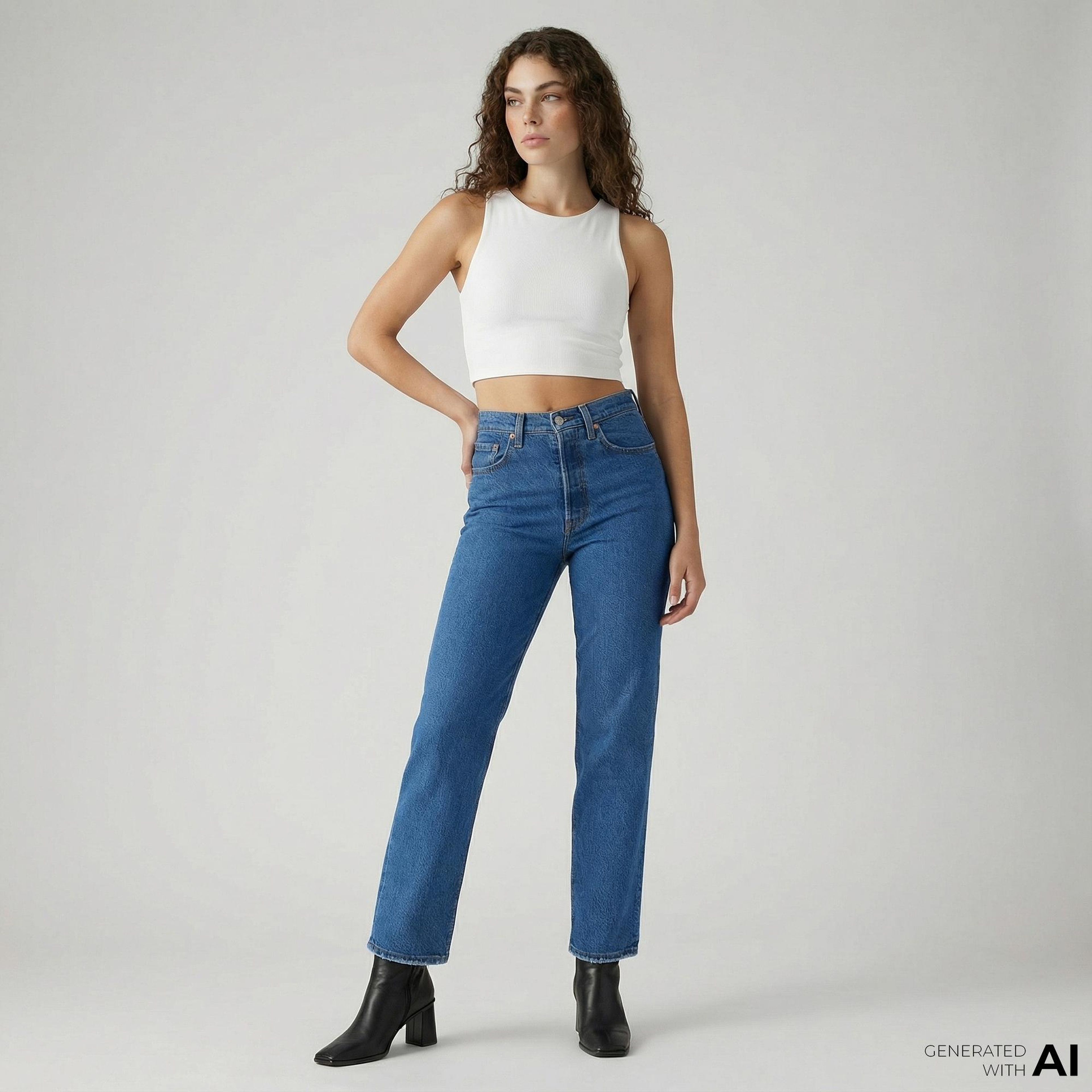 Levi's Ribcage Straight  Jazz Pop Kadın Mavi Jean