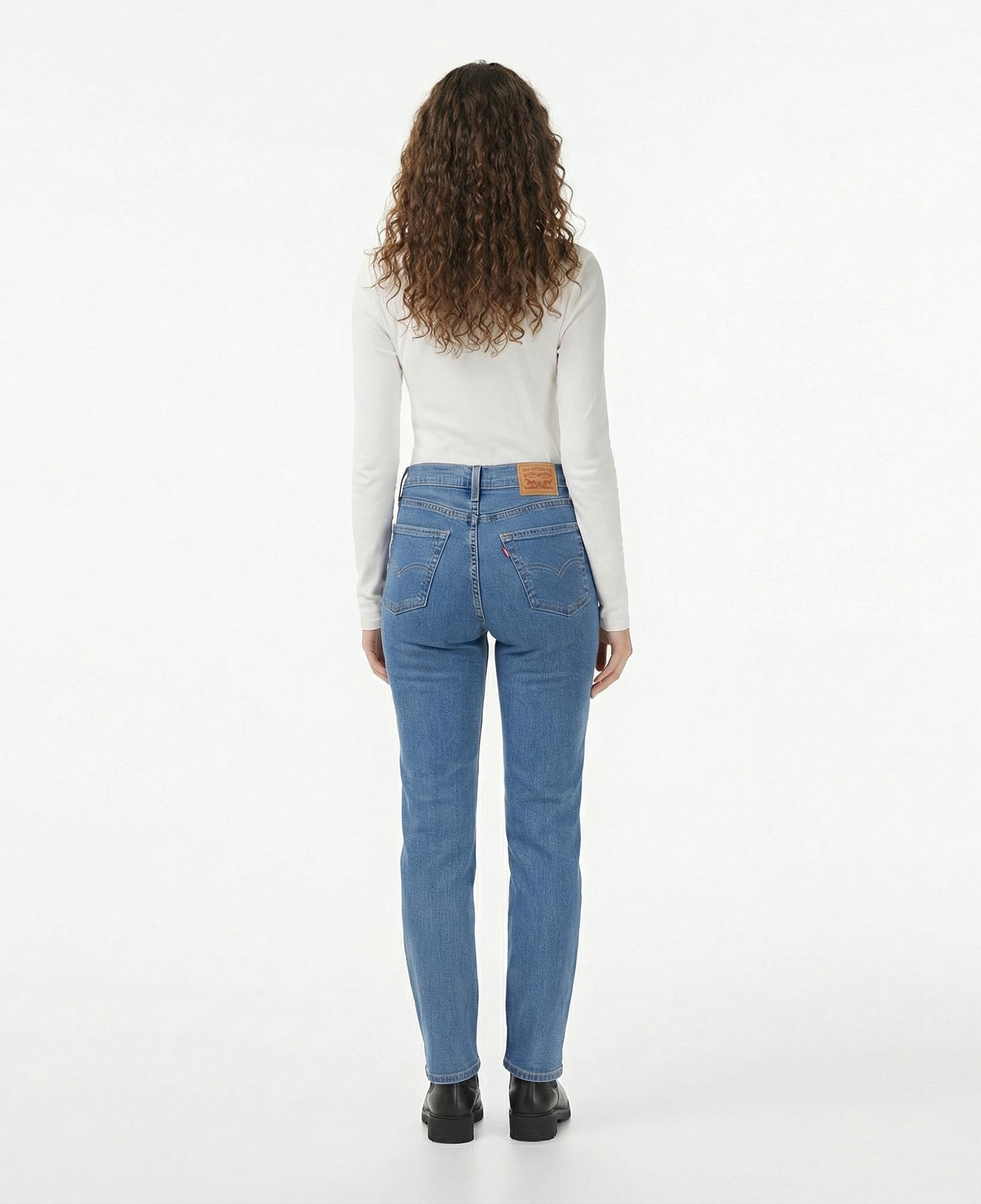 Levi's 724 High Rise Straight Rolling River Kadın Koyu Mavi Jean