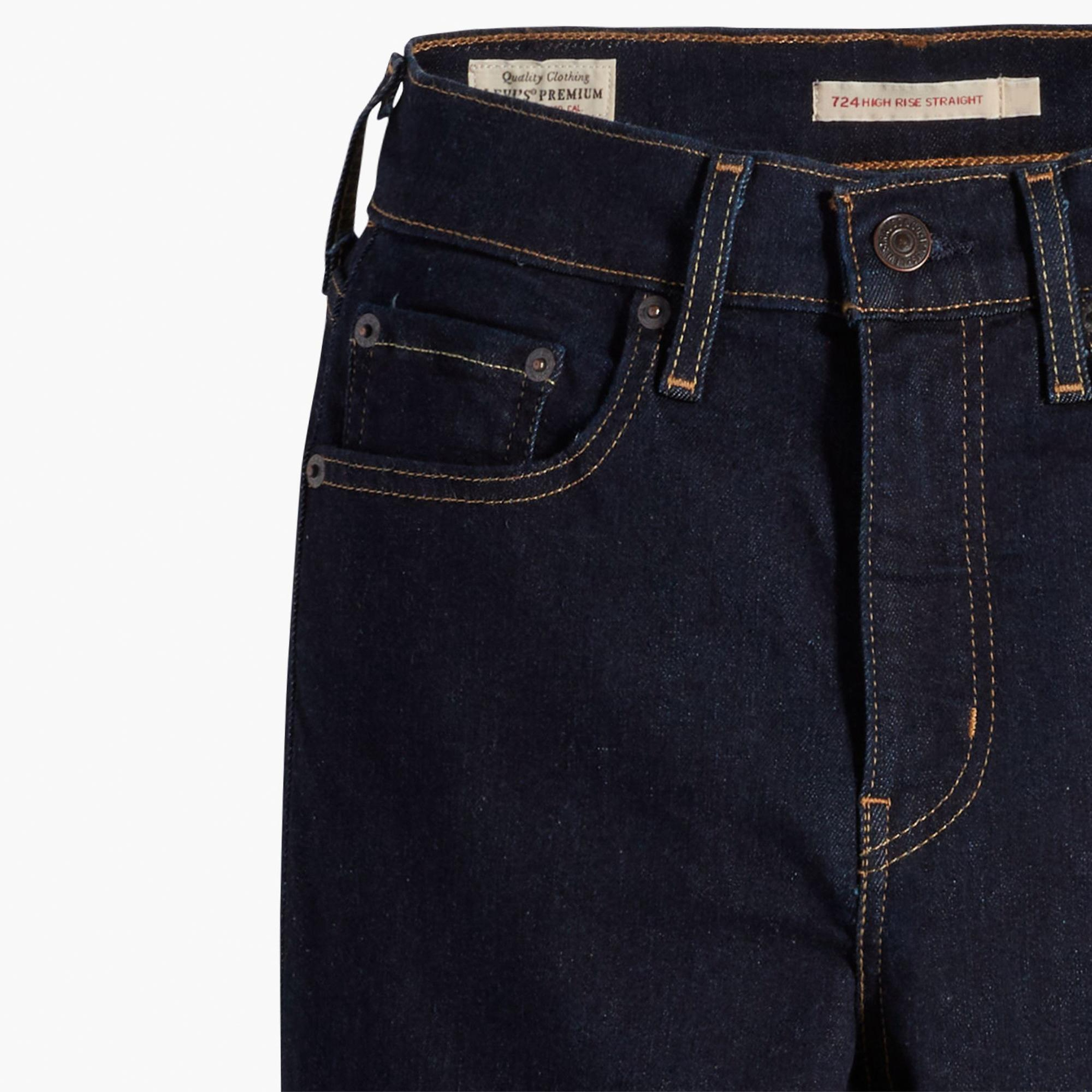 Levi's 724 High Rise Straight Blue Wave Rinse Kadın Lacivert Jean