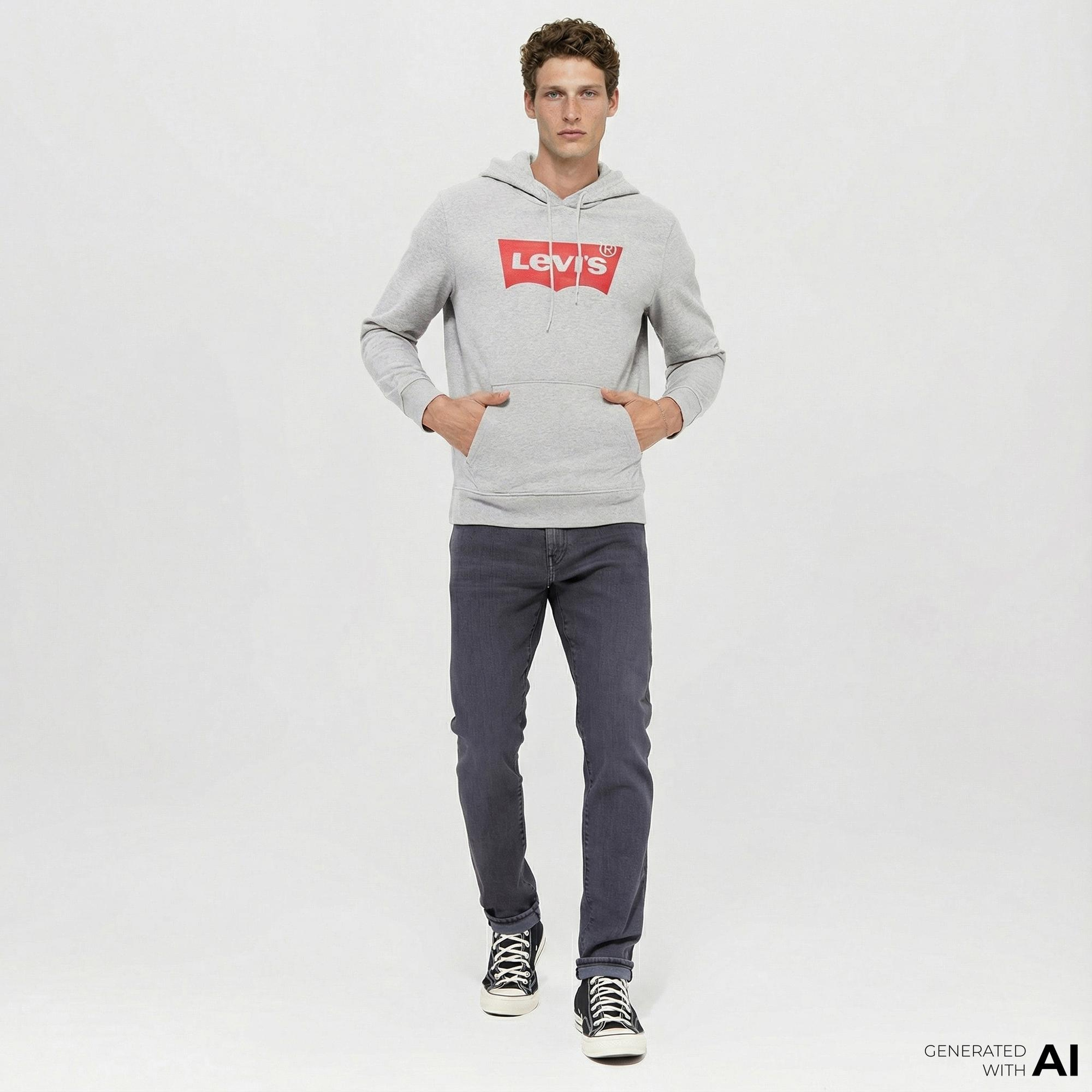 Levi's Slim Taper Dark Holl Denim Erkek Gri Jean