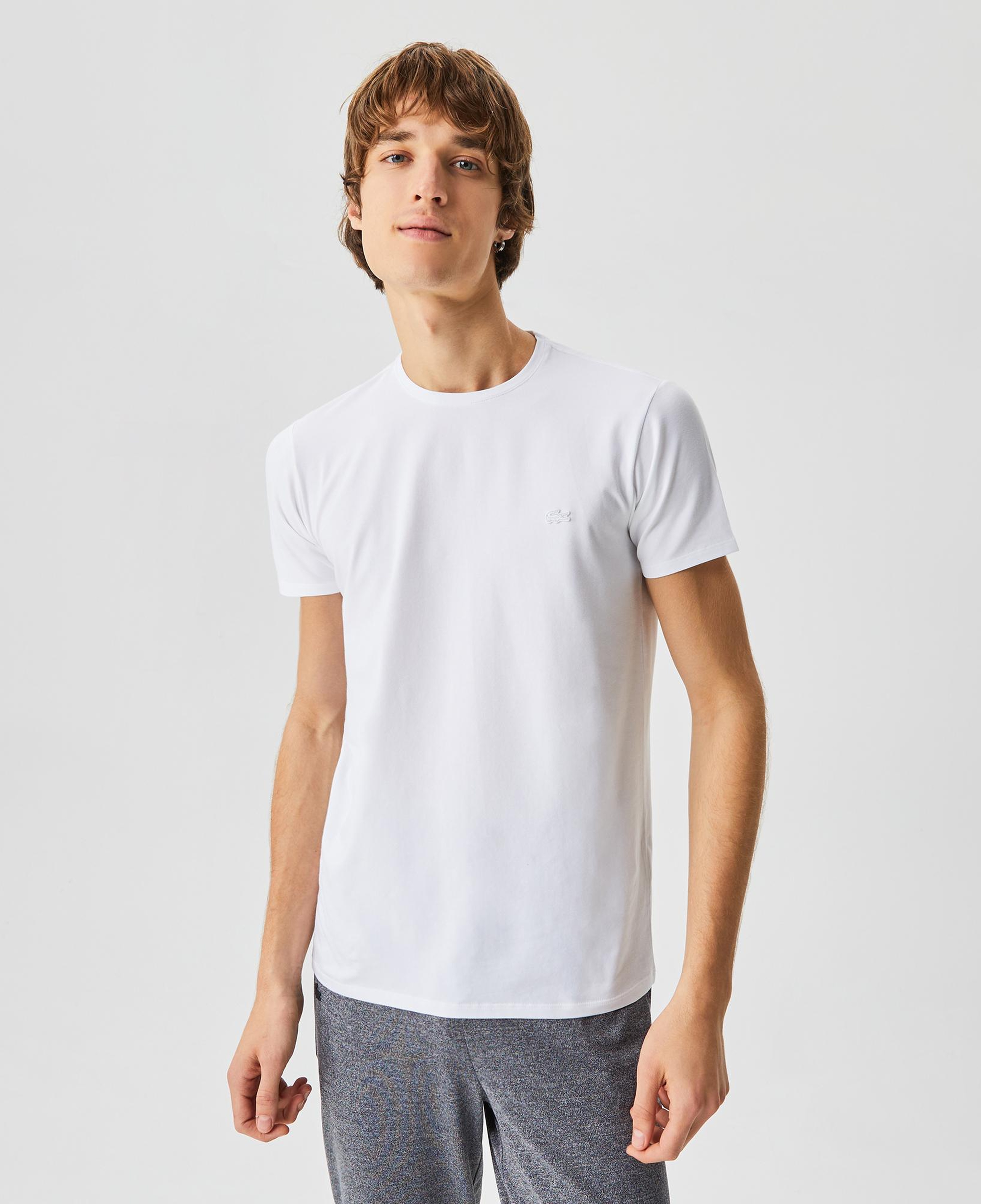 Lacoste Erkek Slim Fit Bisiklet Yaka Beyaz T-Shirt