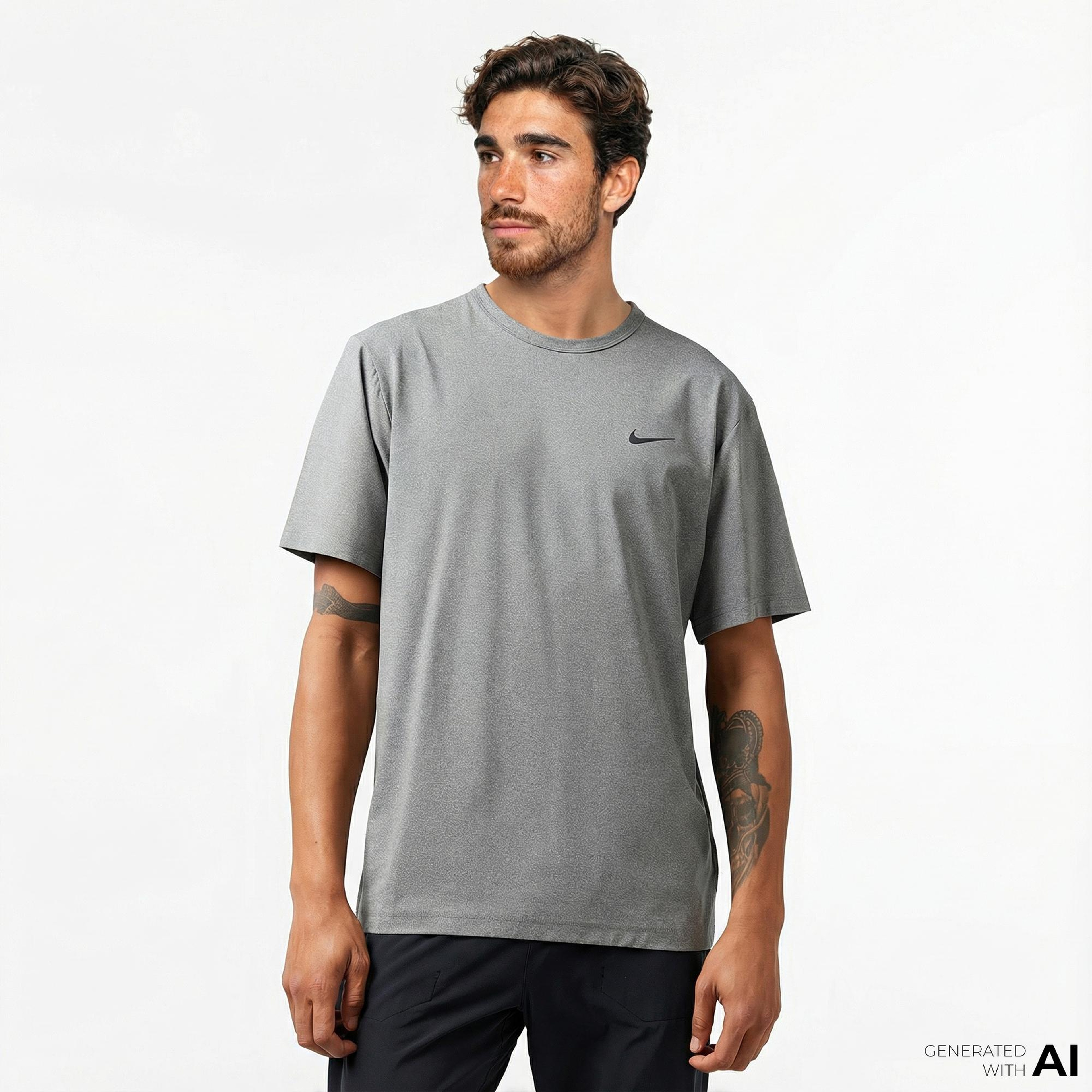 Nike Dri-Fit Hyverse Erkek Gri T-Shirt