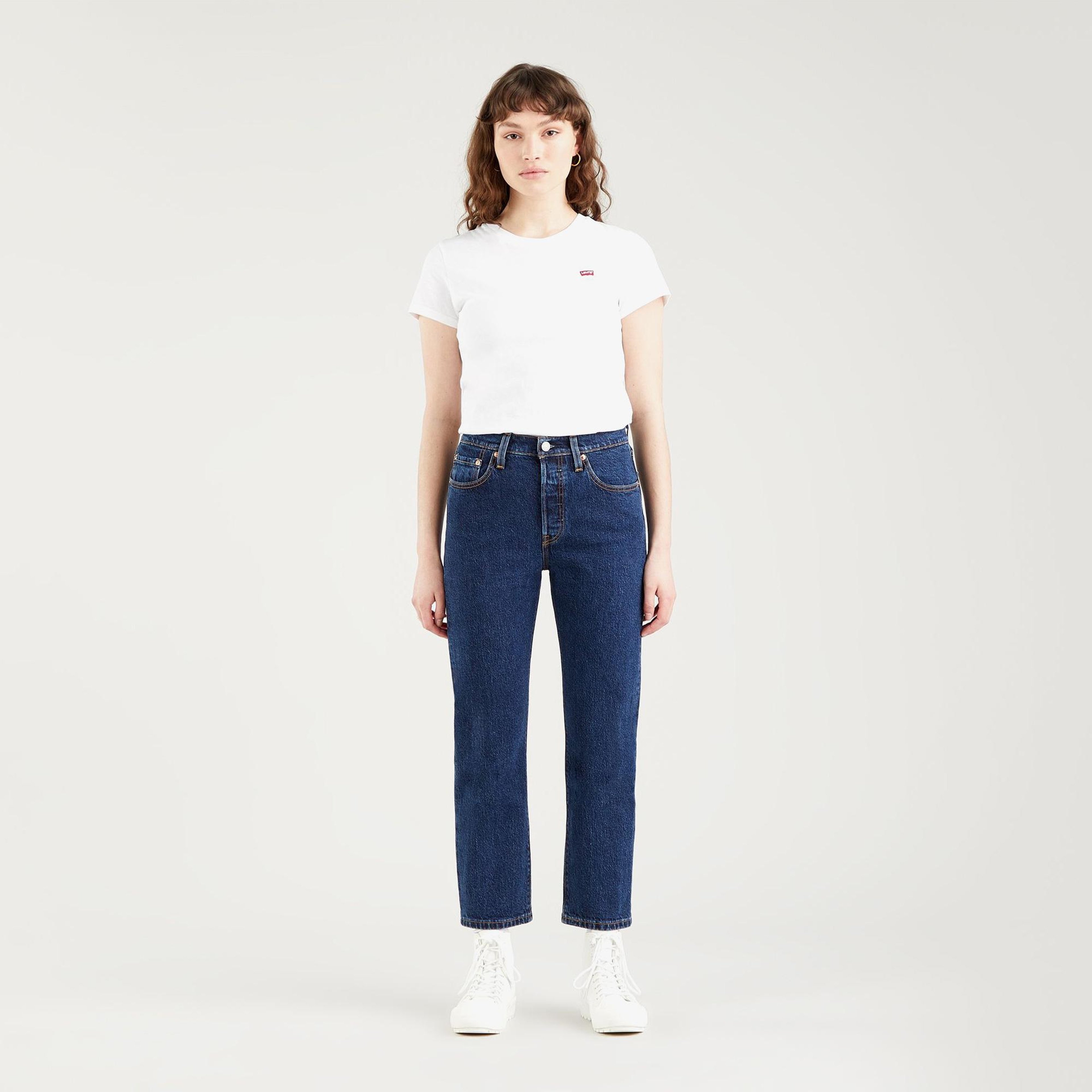 Levi's 501 Crop Salsa Stonewash Kadın Lacivert Jean
