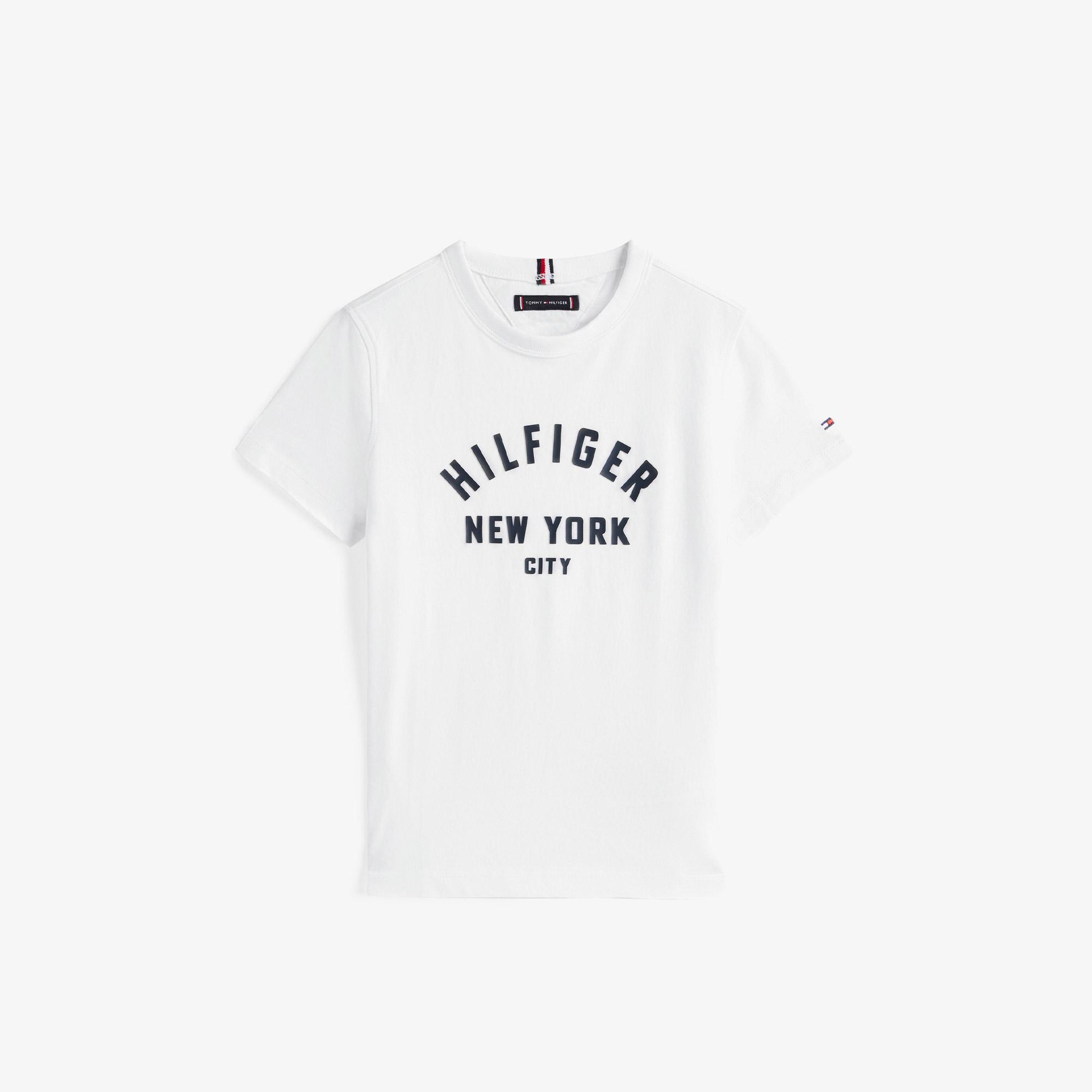 Tommy Hilfiger Curved Graphic Çocuk Beyaz T-Shirt