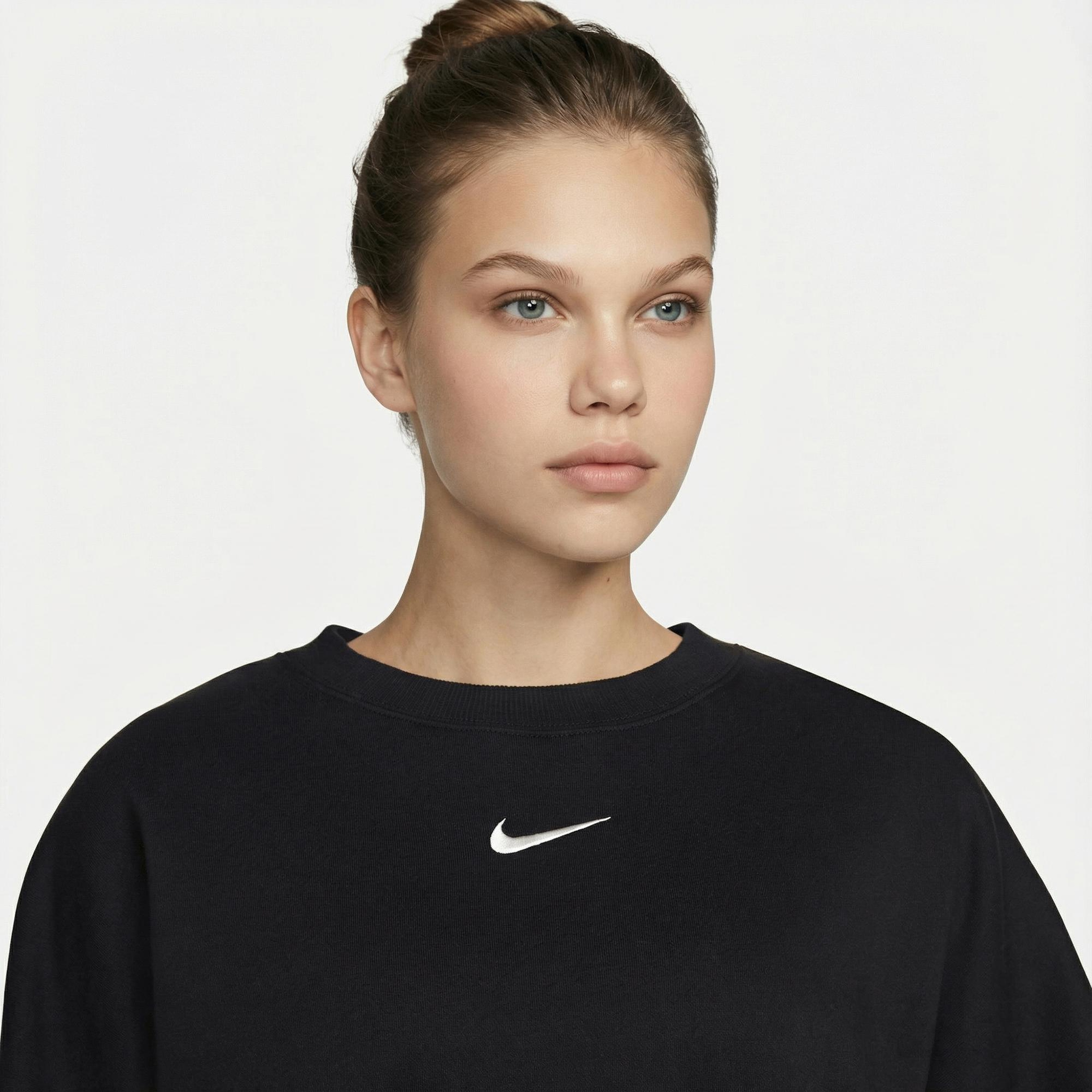 Nike Sportswear Phoenix Fleece Oversize Crew Kadın Siyah Sweatshirt