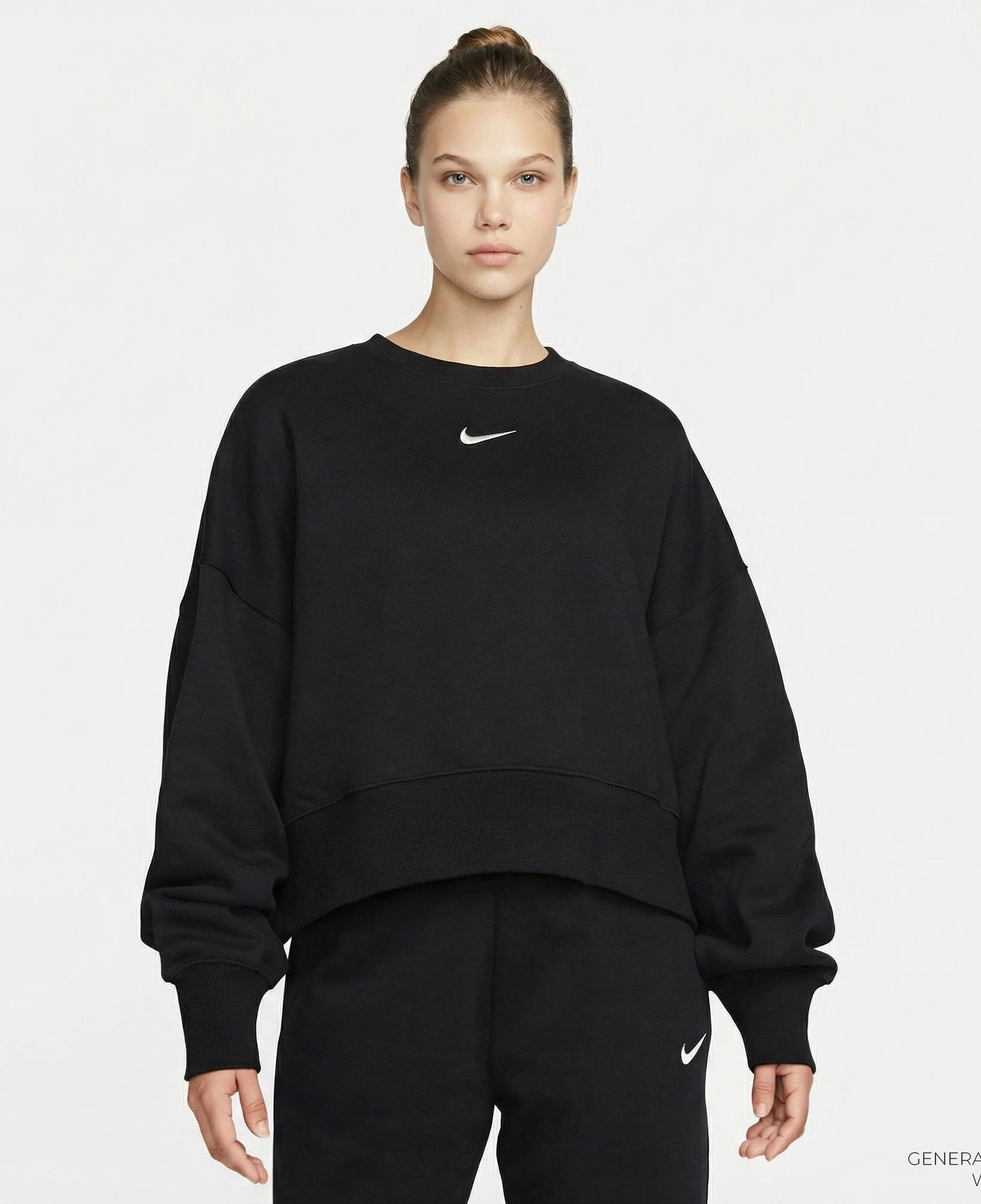 Nike Sportswear Phoenix Fleece Oversize Crew Kadın Siyah Sweatshirt