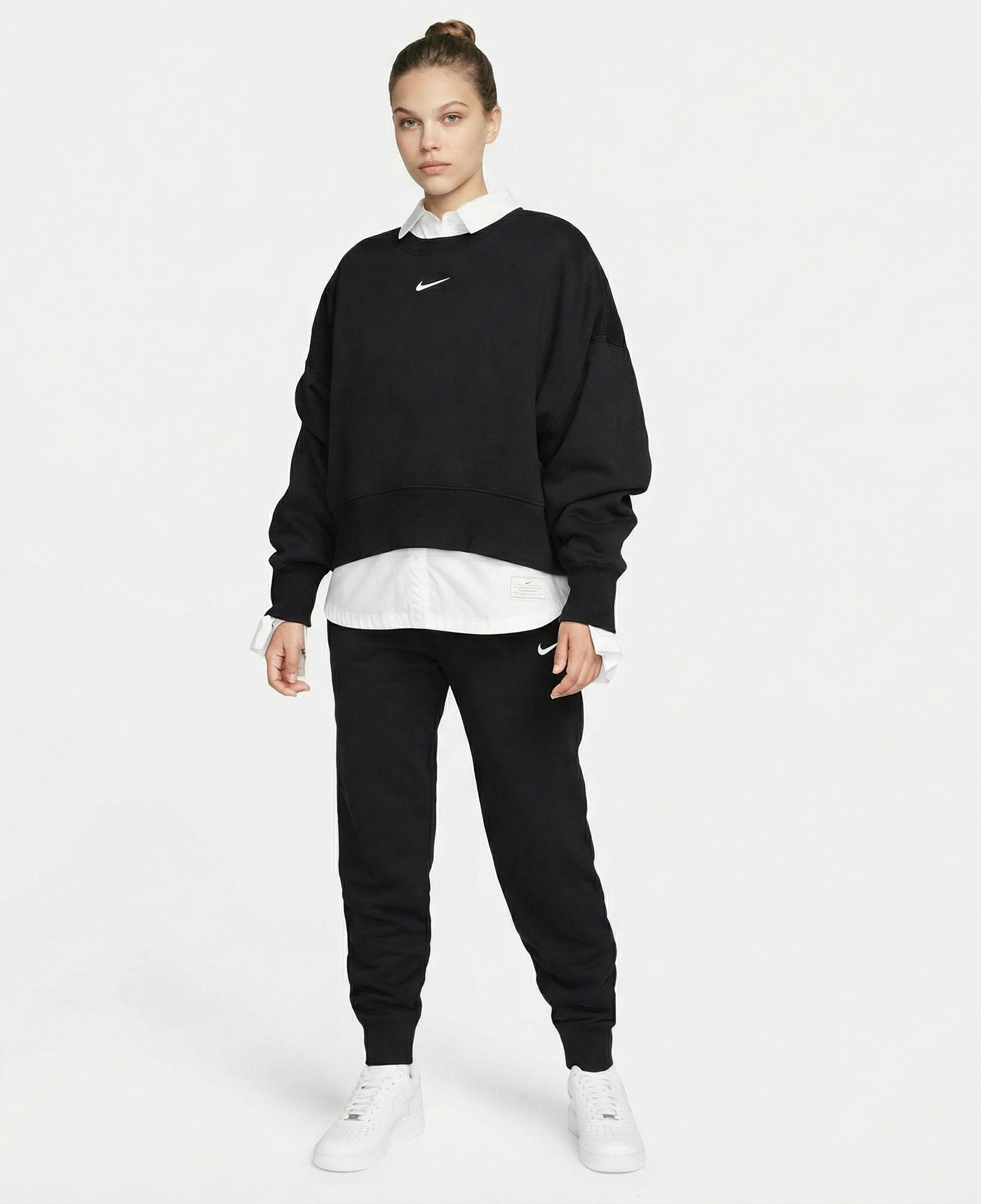 Nike Sportswear Phoenix Fleece Oversize Crew Kadın Siyah Sweatshirt