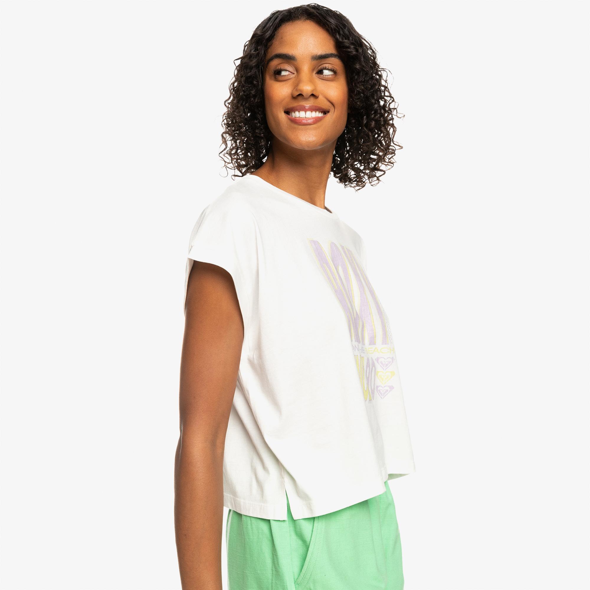 Quiksilver Alone On The Beach Kadın Beyaz T-Shirt