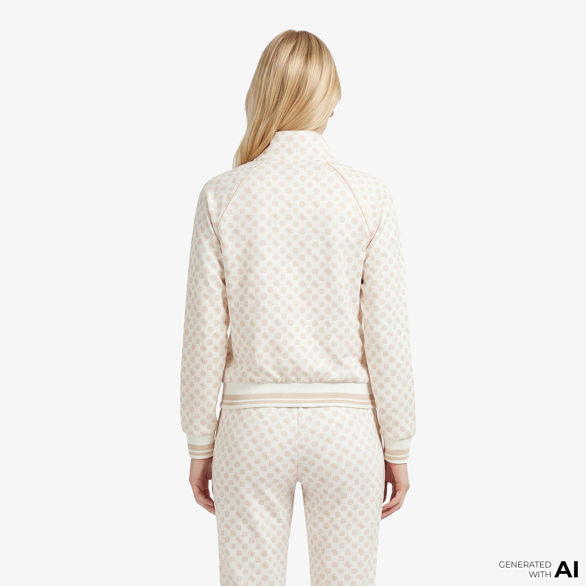 Guess Aggie Aktif Scuba Kadın Krem Sweatshirt