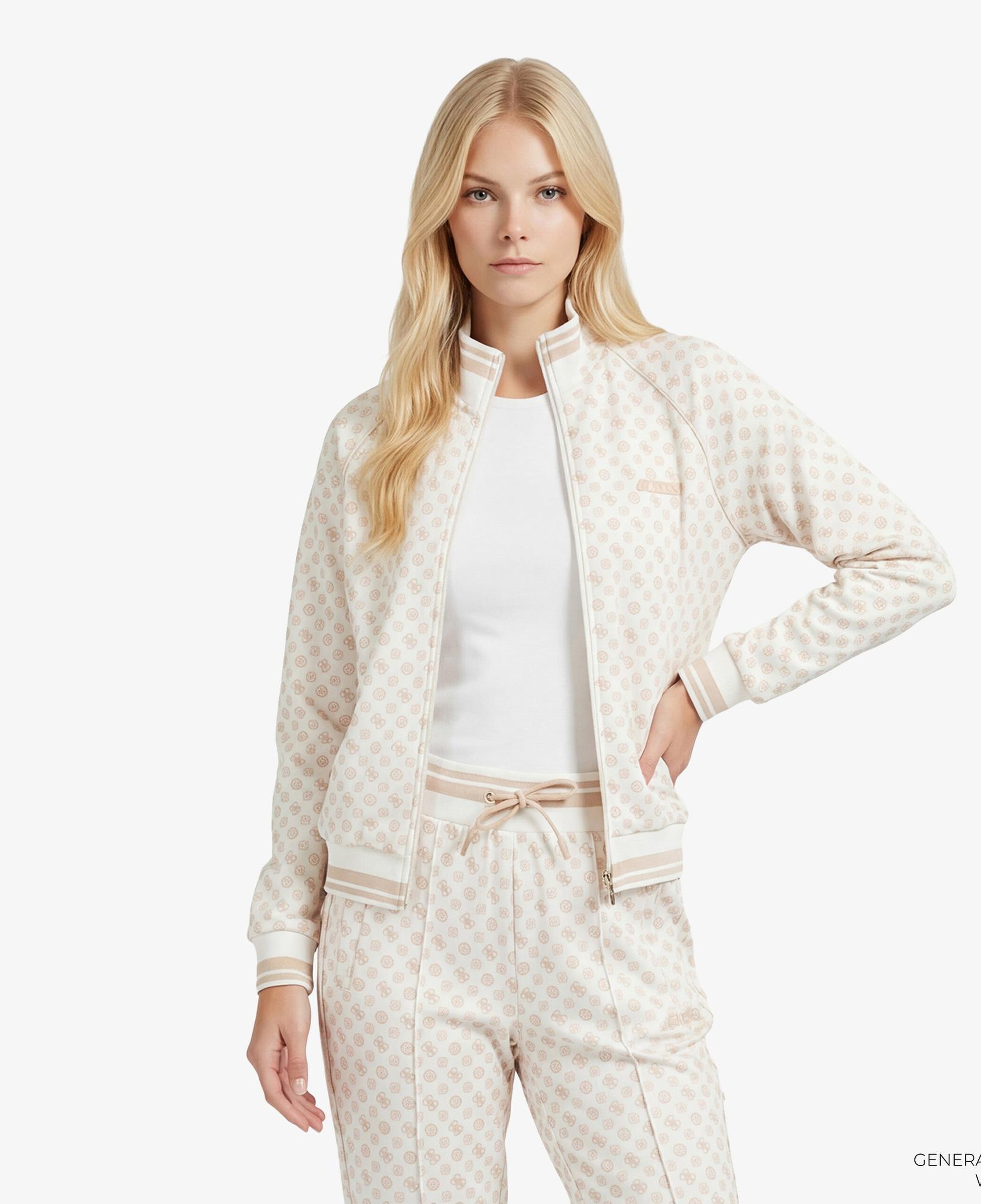 Guess Aggie Aktif Scuba Kadın Krem Sweatshirt