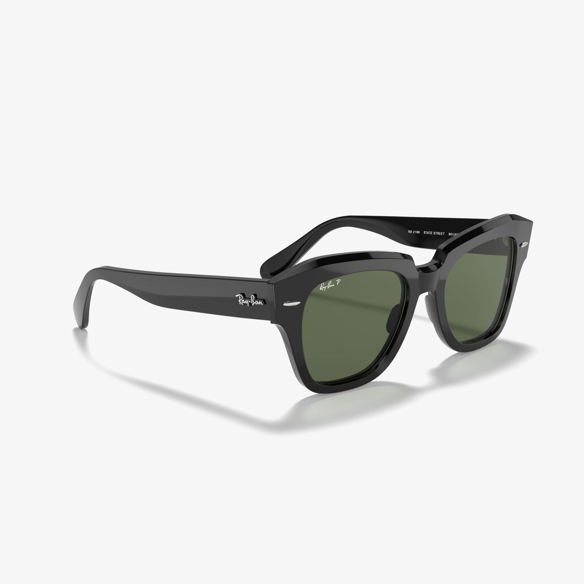 RAY-BAN 0RB2186 State Street Unisex Siyah Güneş Gözlüğü