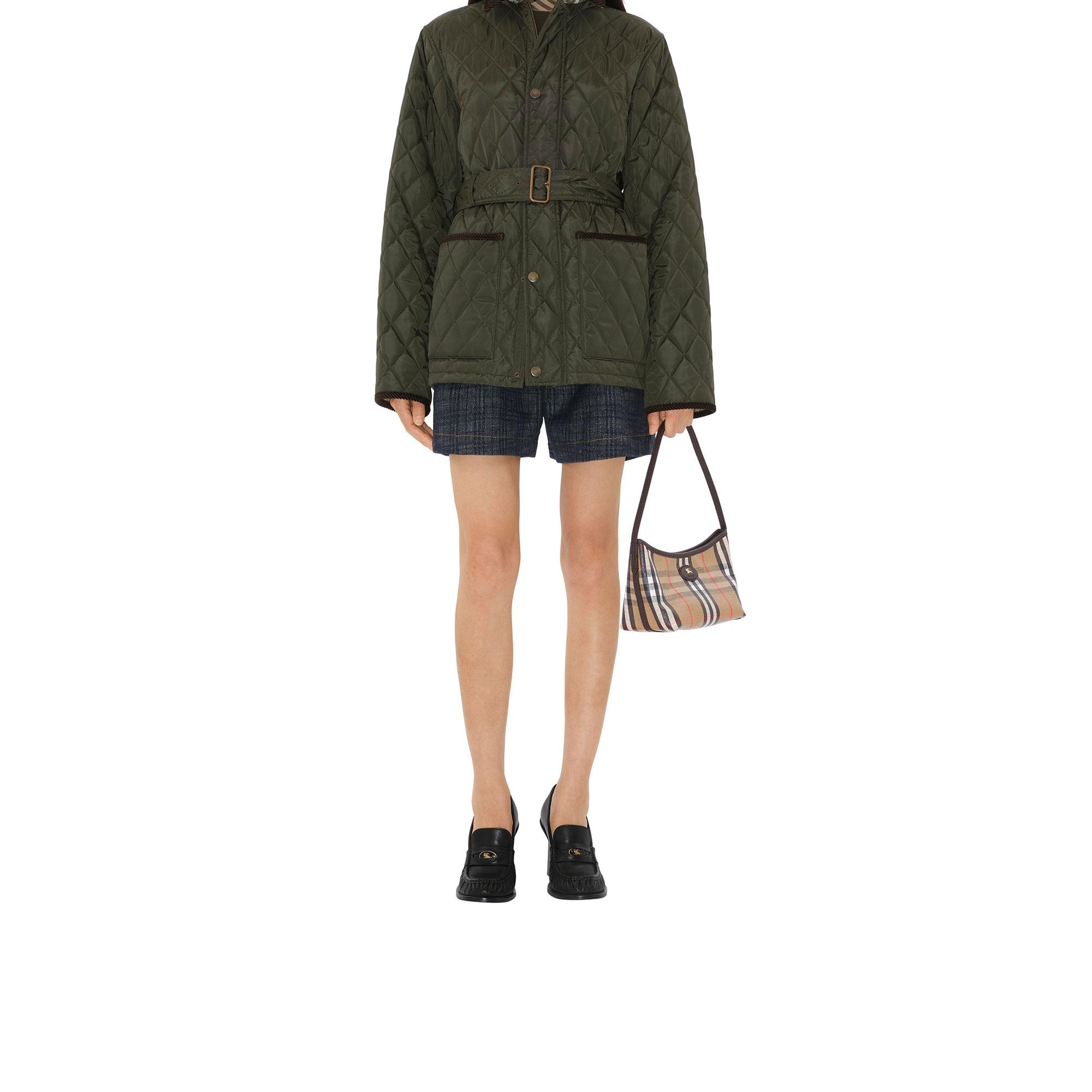 Burberry Baguette Mini Highlands Kadın Bej Omuz Çantası