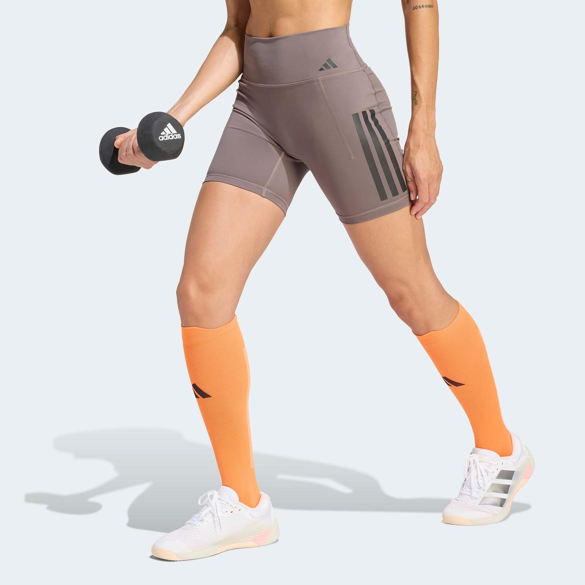 adidas Optime Workout 3-Stripes Kadın Bej Tayt