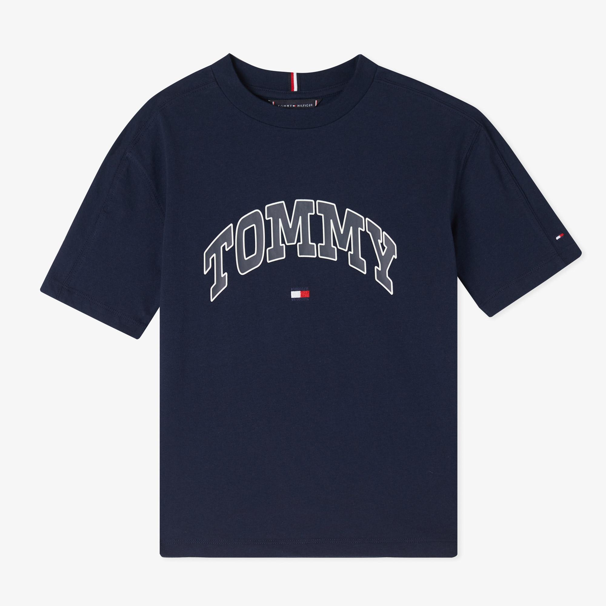 Tommy Hilfiger Varsity Raised Print Çocuk Lacivert T-Shirt