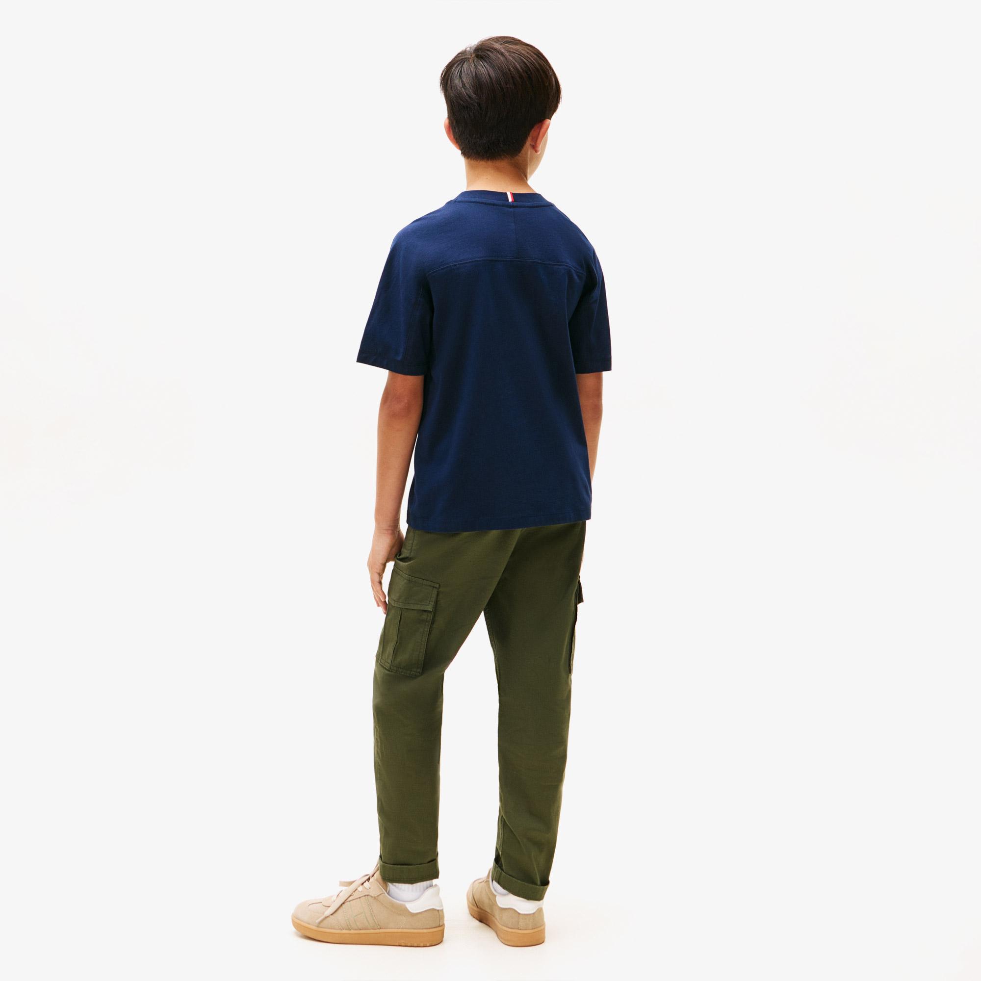 Tommy Hilfiger Varsity Raised Print Çocuk Lacivert T-Shirt