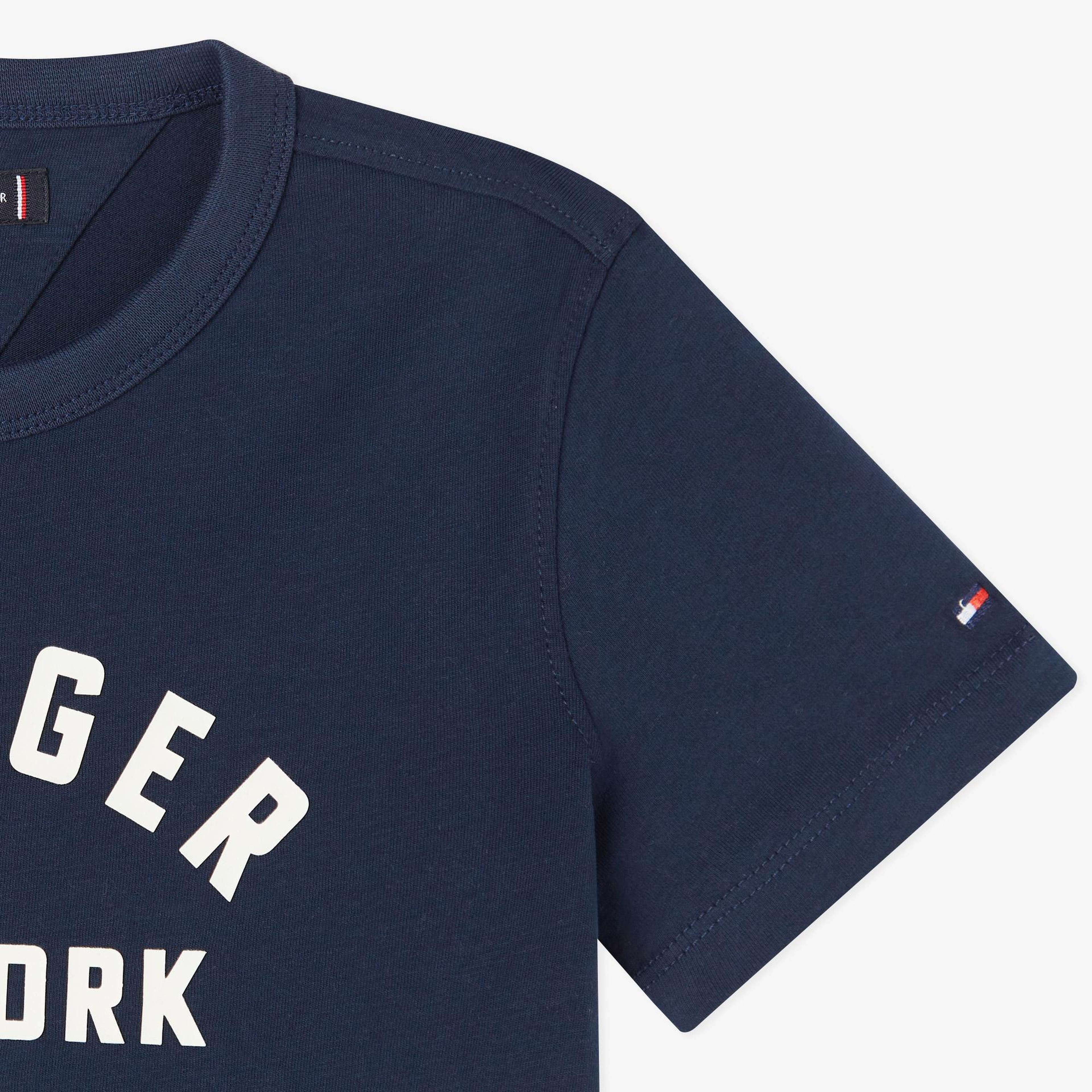 Tommy Hilfiger Curved Graphic Çocuk Lacivert T-Shirt