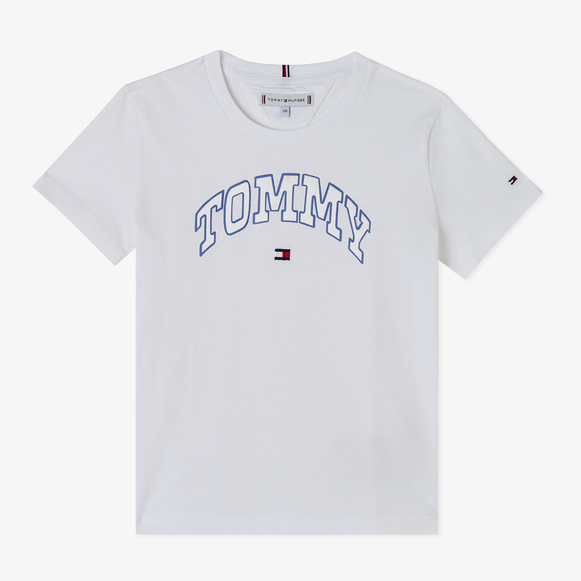 Tommy Hilfiger Varsity Sateen Çocuk Beyaz T-Shirt