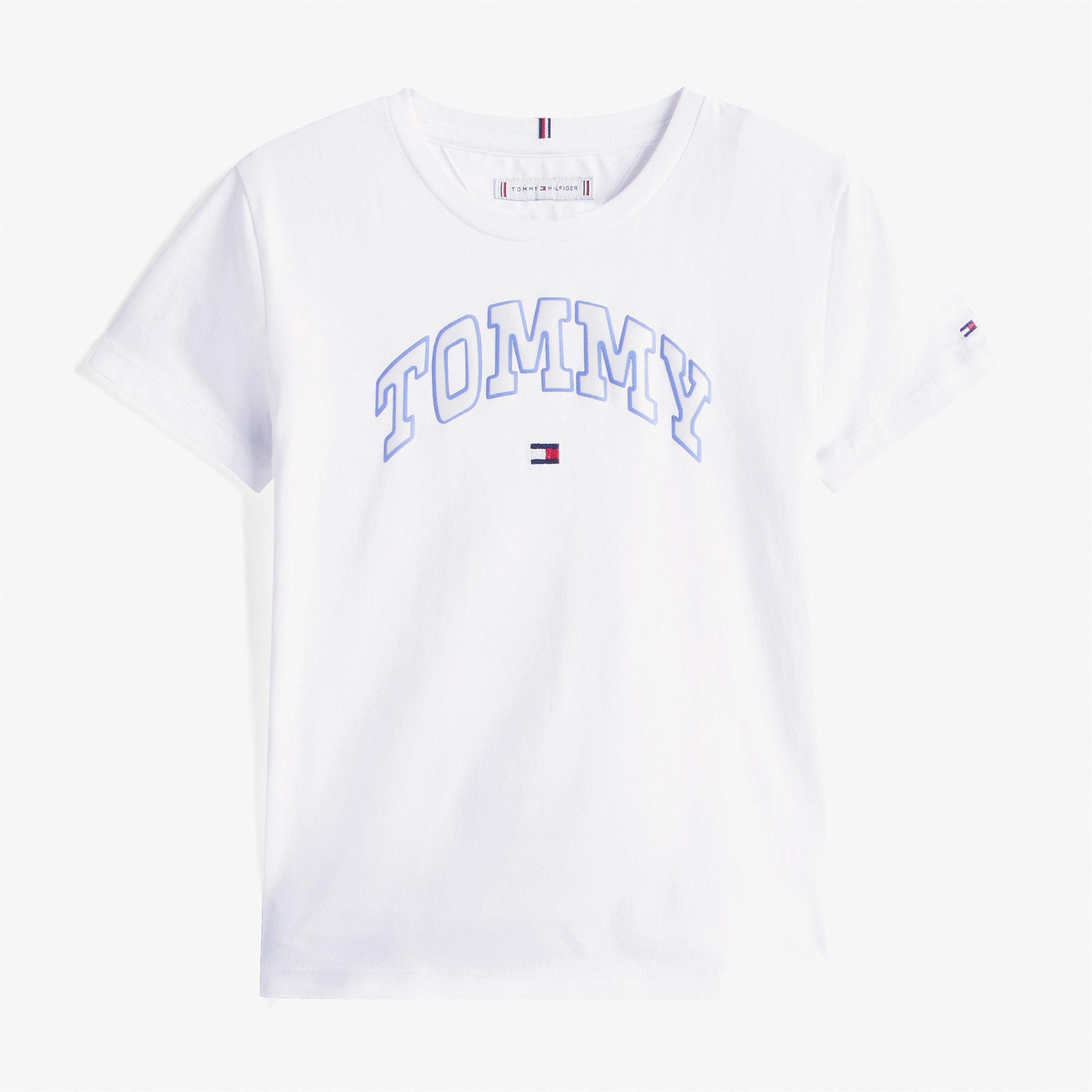 Tommy Hilfiger Varsity Sateen Çocuk Beyaz T-Shirt