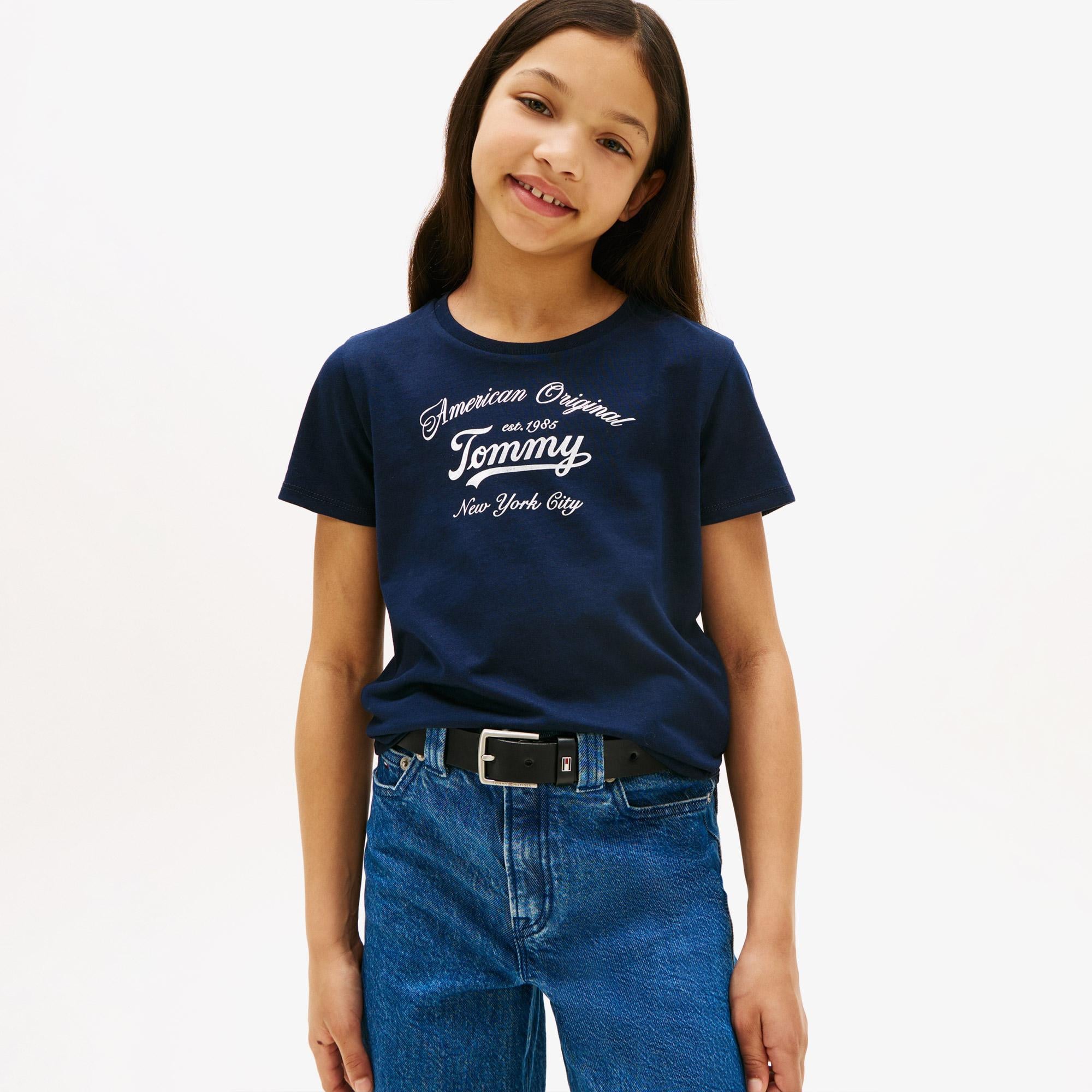 Tommy Hilfiger Script Çocuk Lacivert T-Shirt