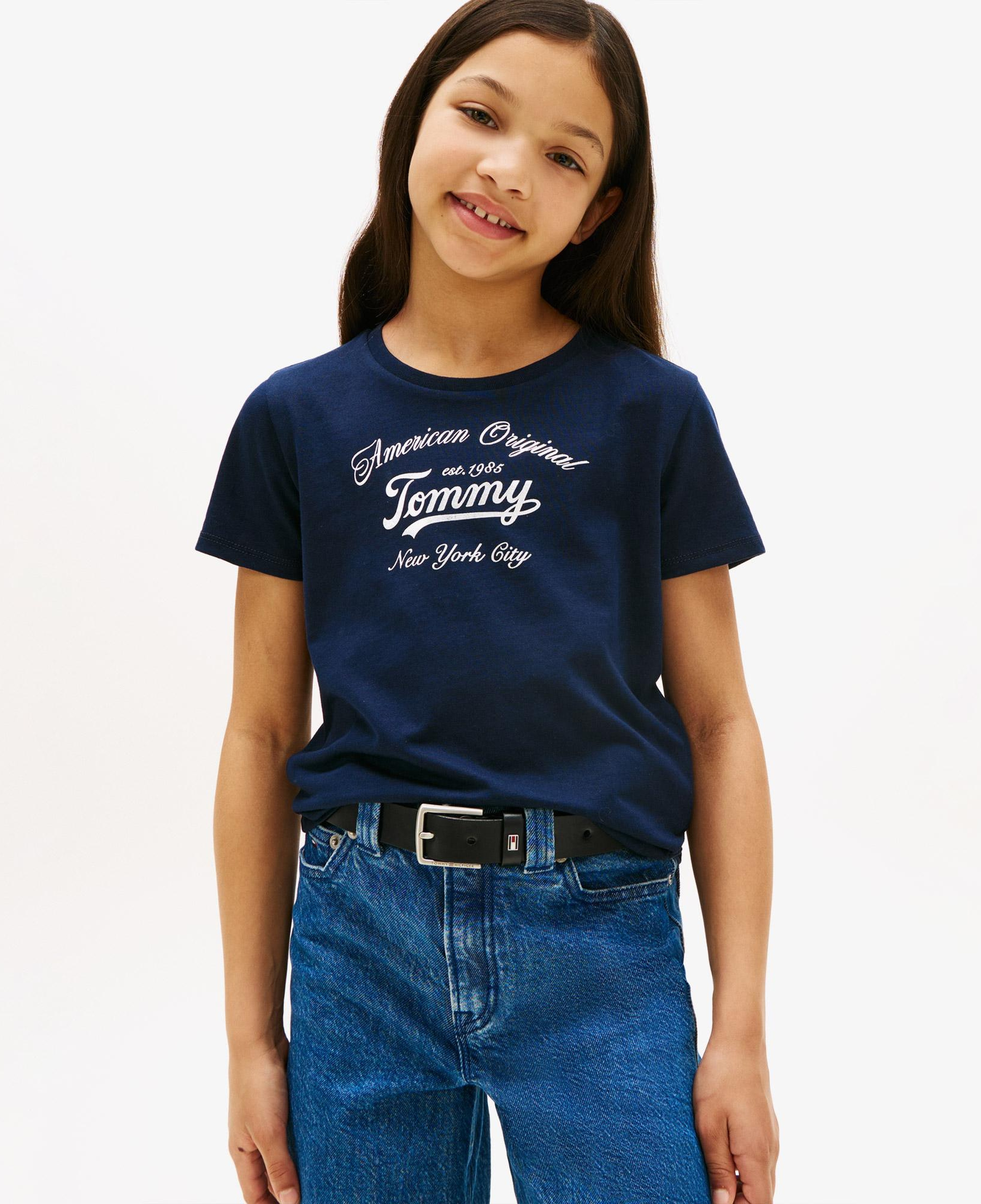 Tommy Hilfiger Script Çocuk Lacivert T-Shirt