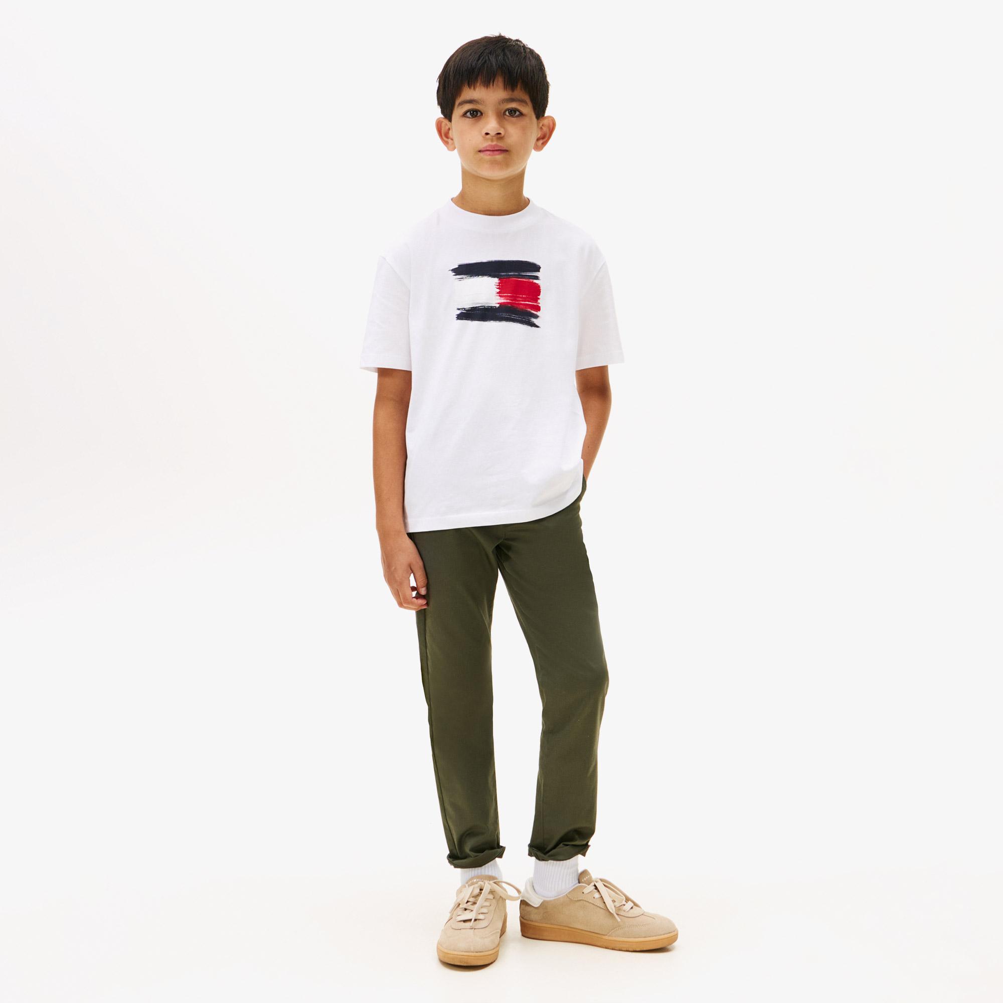 Tommy Hilfiger Flag Archive Çocuk Beyaz T-Shirt