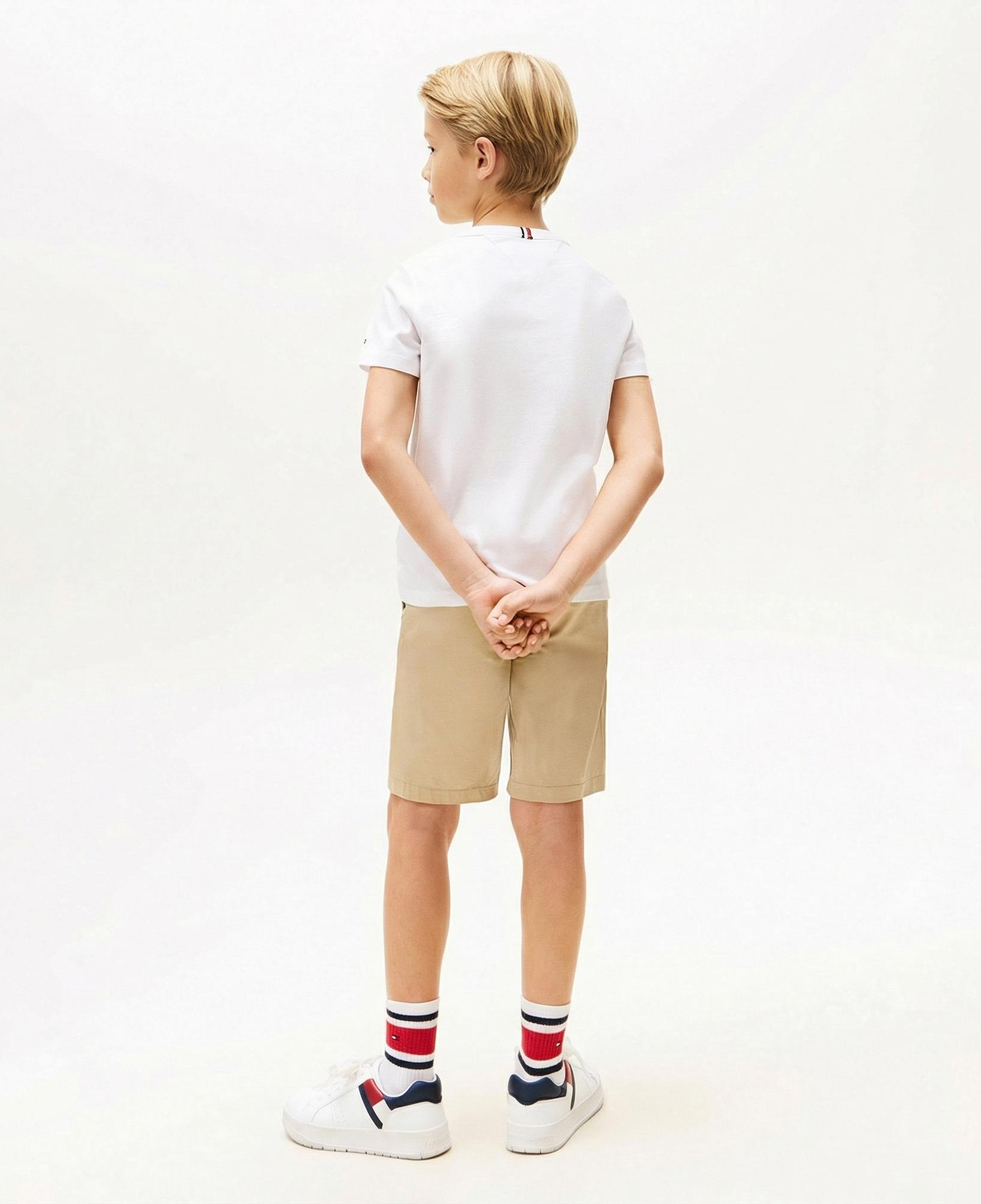 Tommy Hilfiger Curved Graphic Çocuk Beyaz T-Shirt