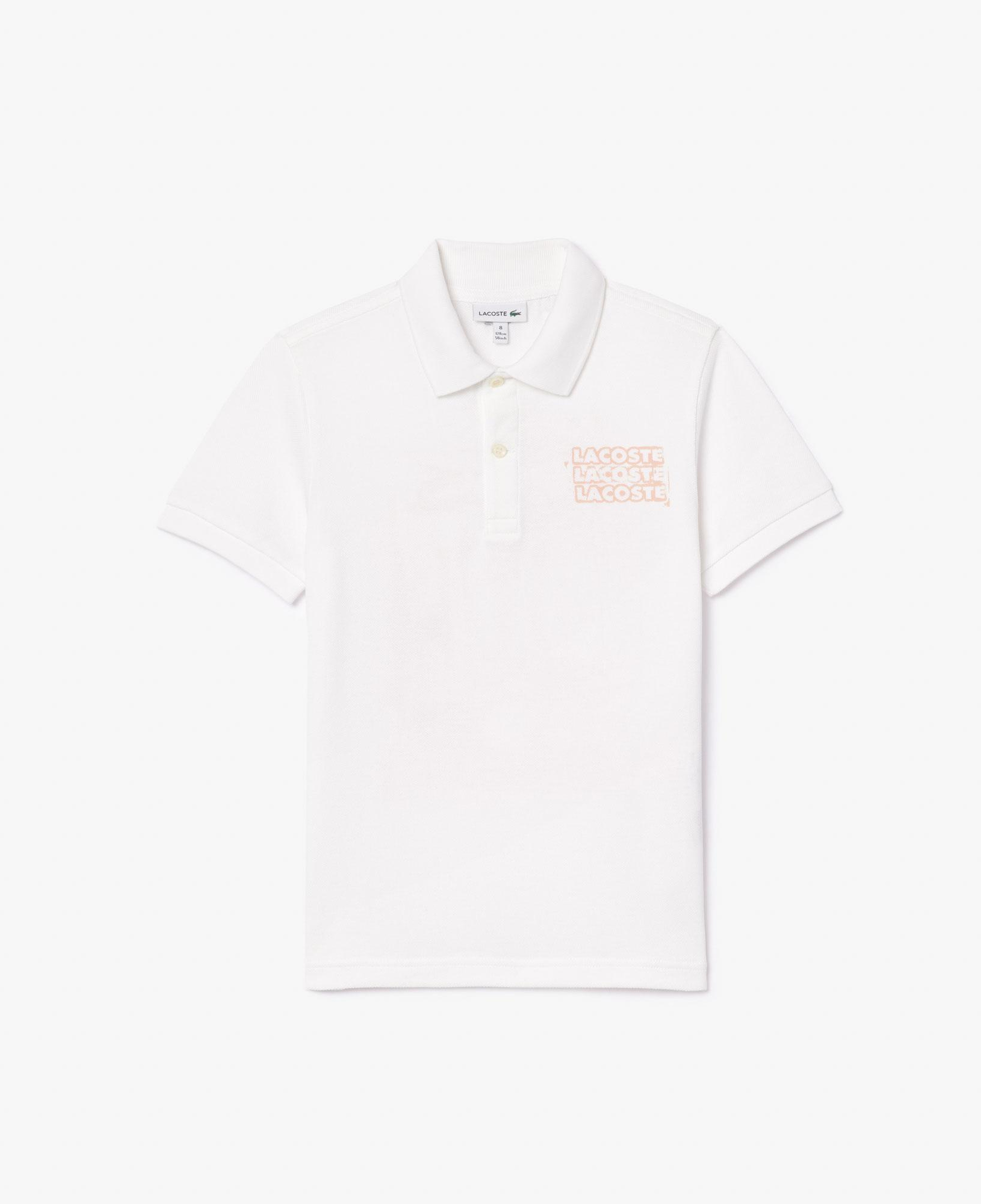 Lacoste Çocuk Baskılı Beyaz Polo