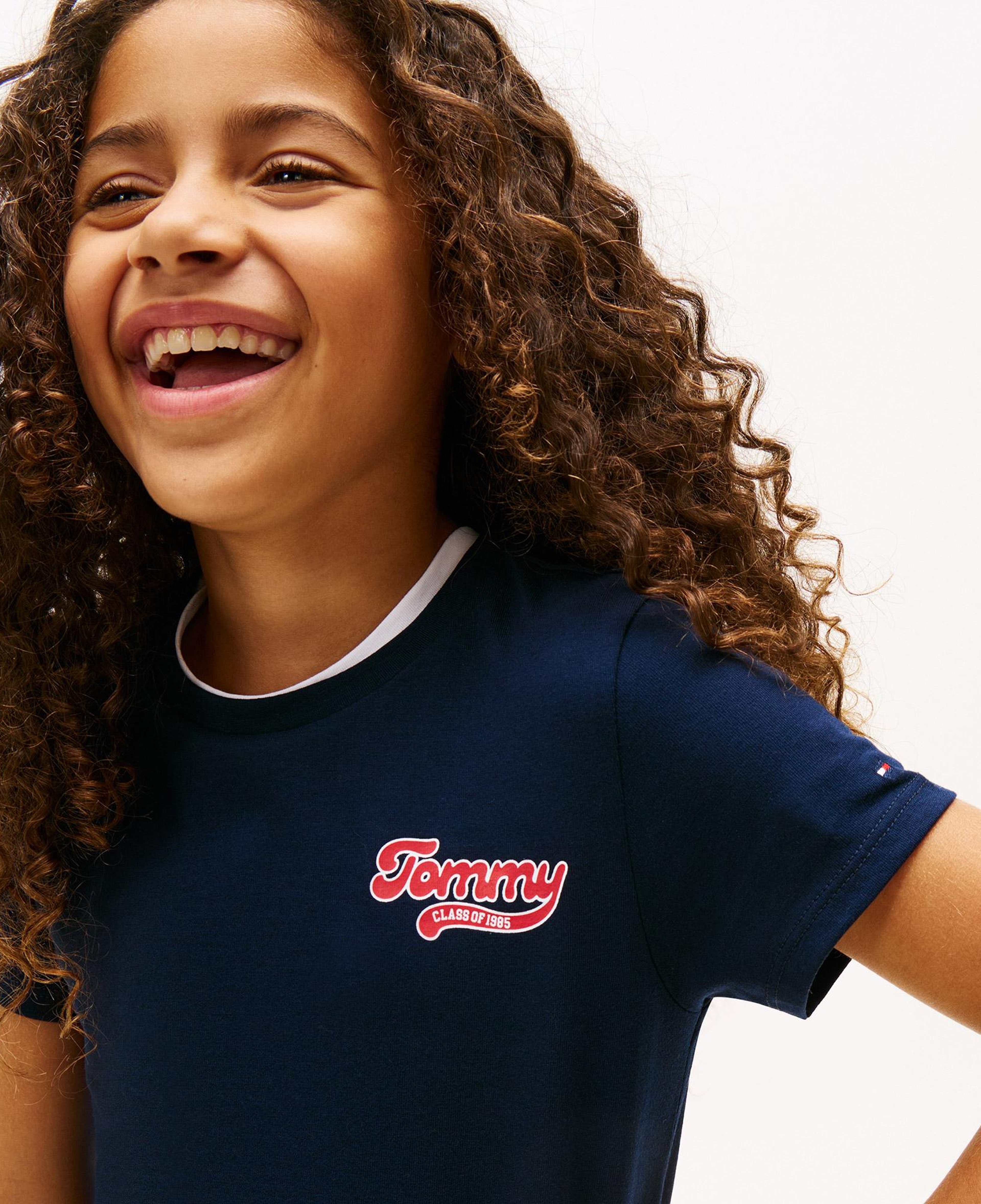 Tommy Hilfiger Graphic Flock Çocuk Lacivert T-Shirt