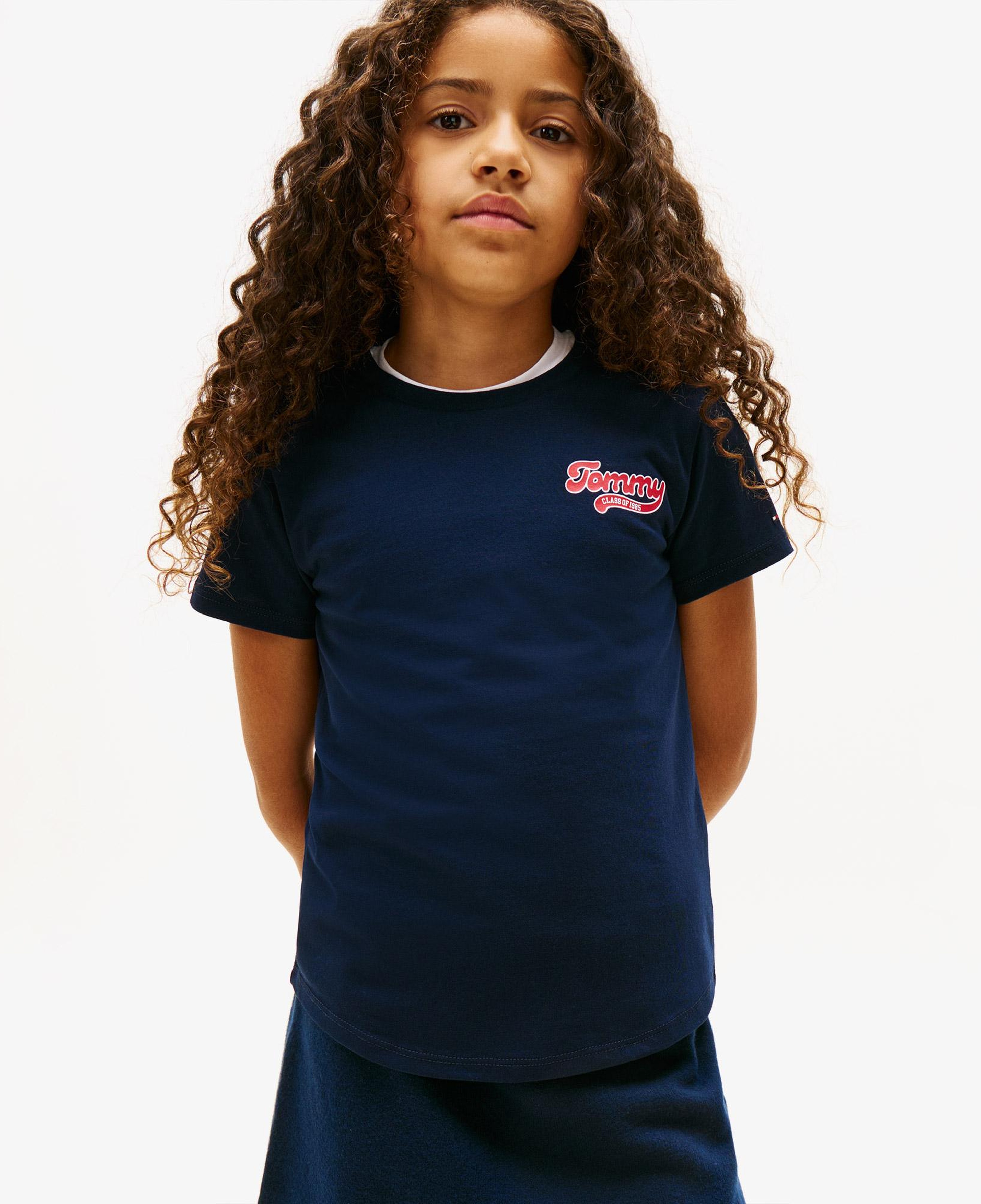 Tommy Hilfiger Graphic Flock Çocuk Lacivert T-Shirt