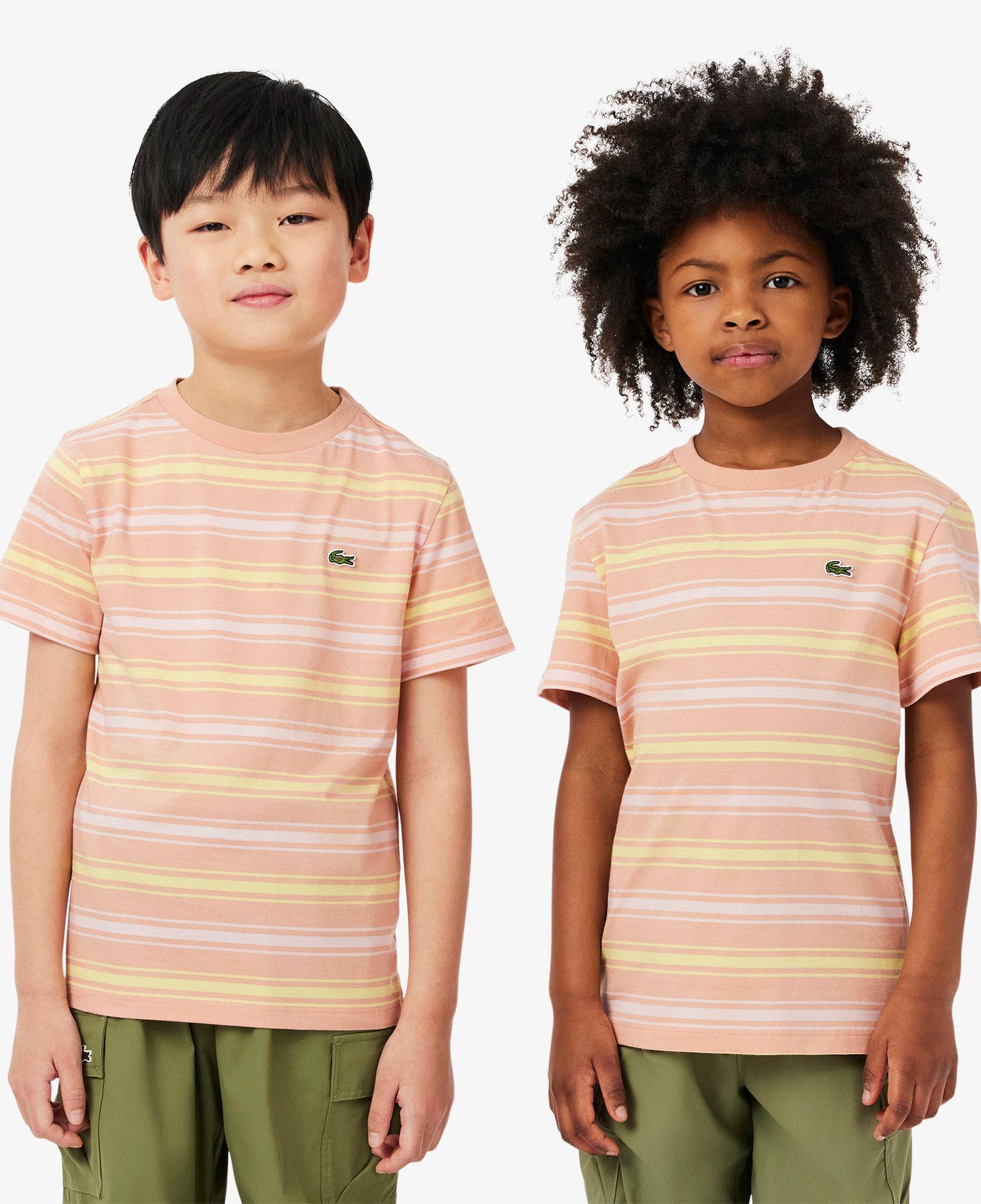 Lacoste Çocuk Bisiklet Yaka Çizgili Pembe T-Shirt