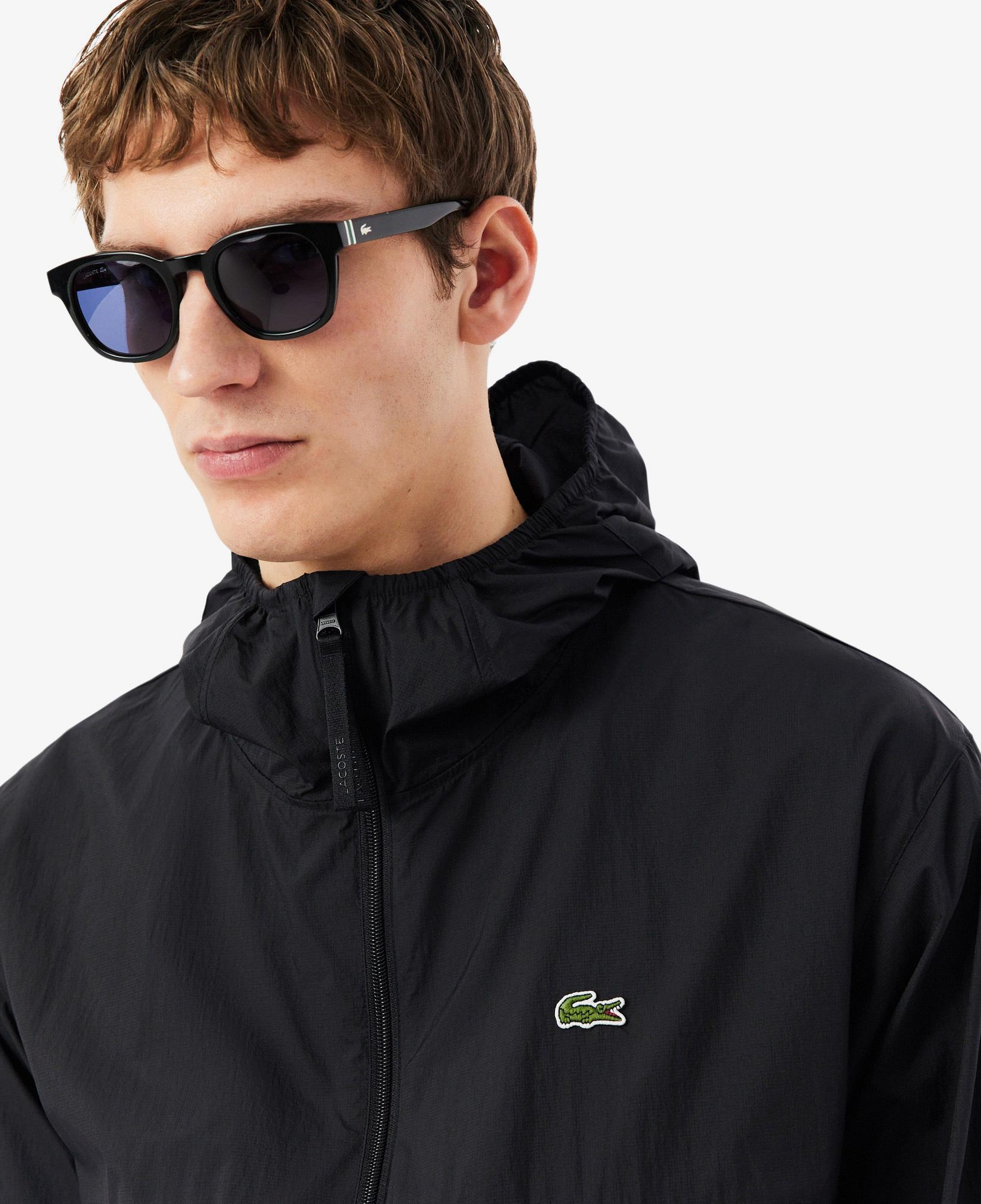 Lacoste Erkek Kapüşonlu Siyah Yağmurluk