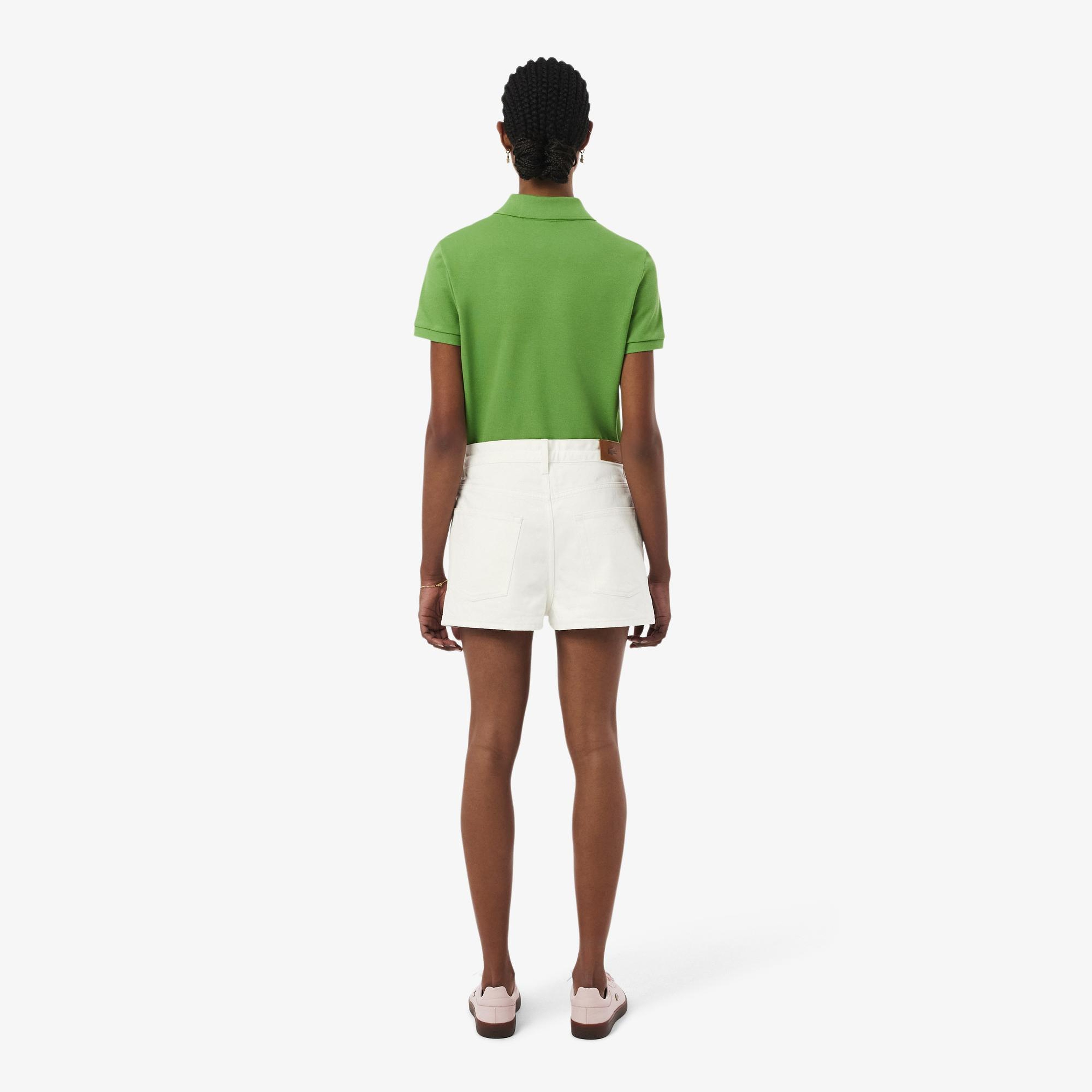 Lacoste Kadın Wide Leg Denim Beyaz Şort