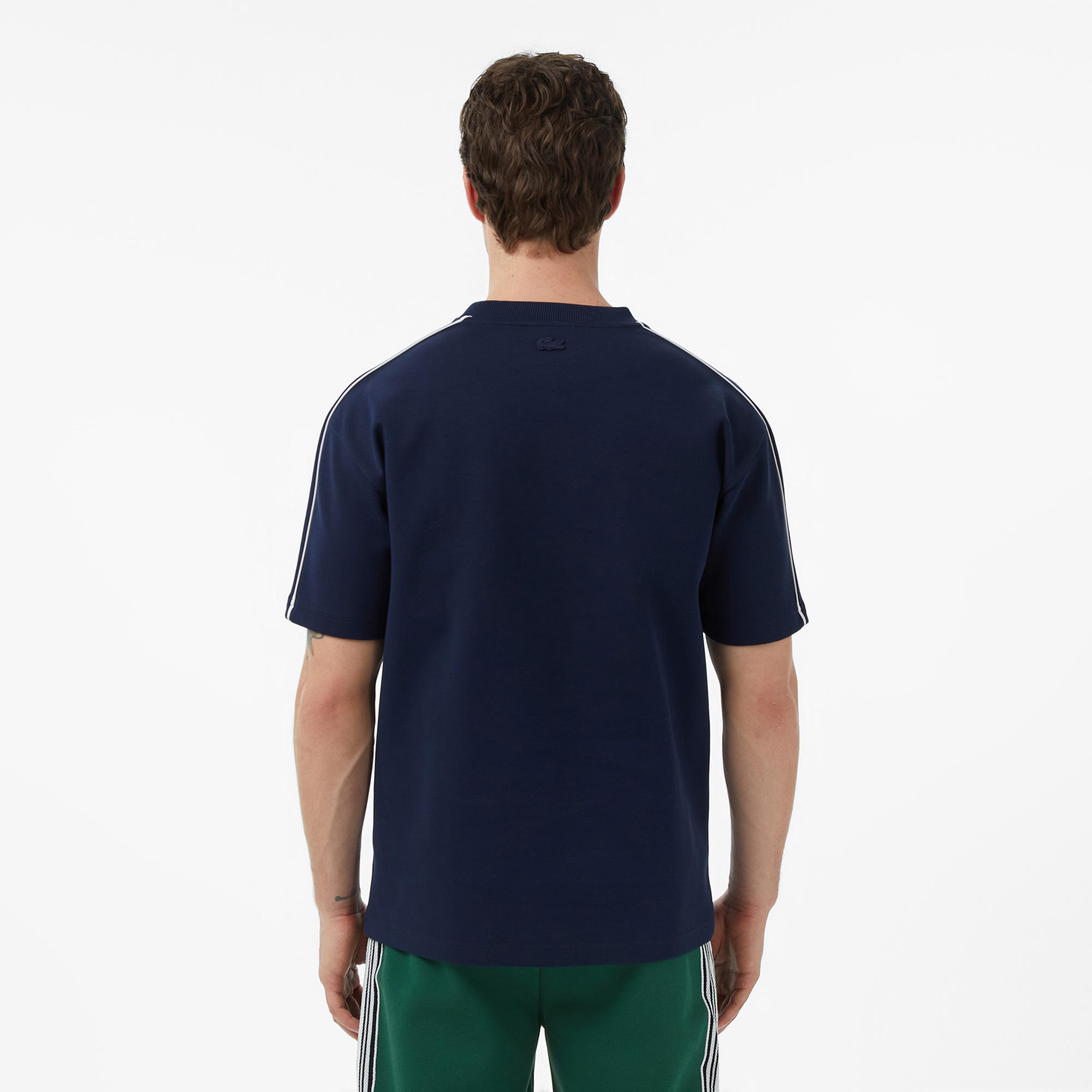 Lacoste Erkek Relaxed Fit Bisiklet Yaka Baskılı Lacivert T-Shirt