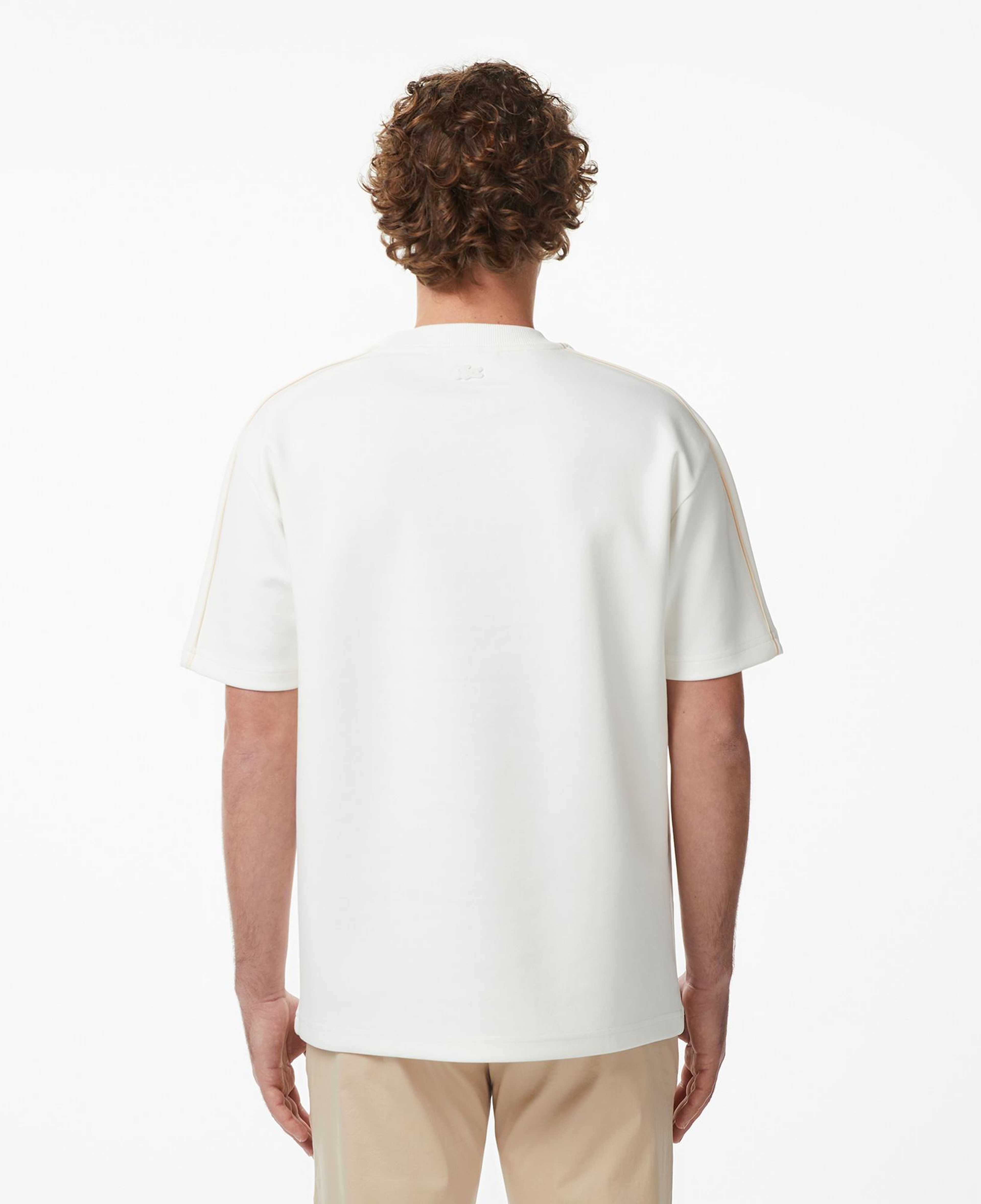 Lacoste Erkek Relaxed Fit Bisiklet Yaka Baskılı Krem T-Shirt