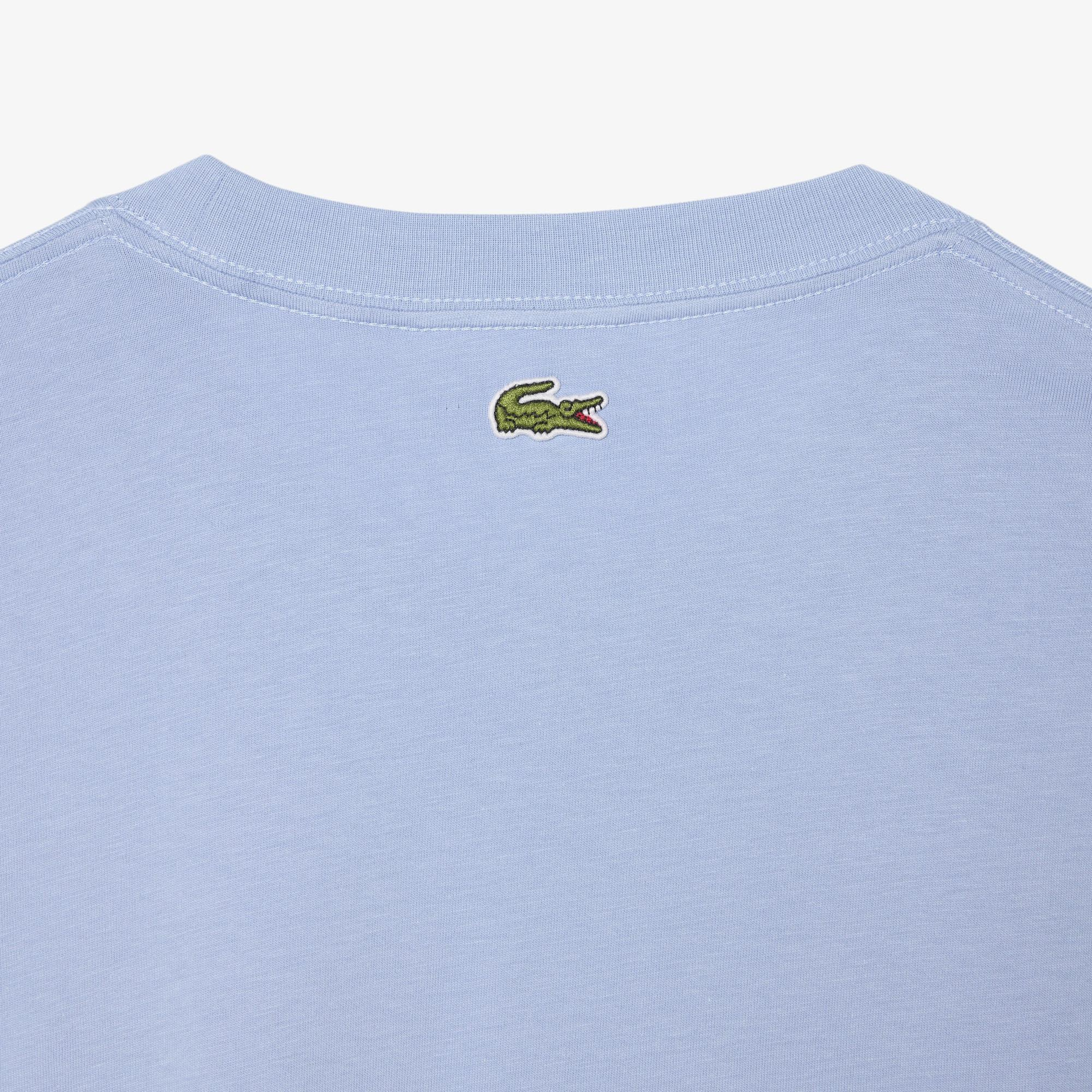 Lacoste Erkek Classic Fit Bisiklet Yaka Baskılı Mavi T-Shirt